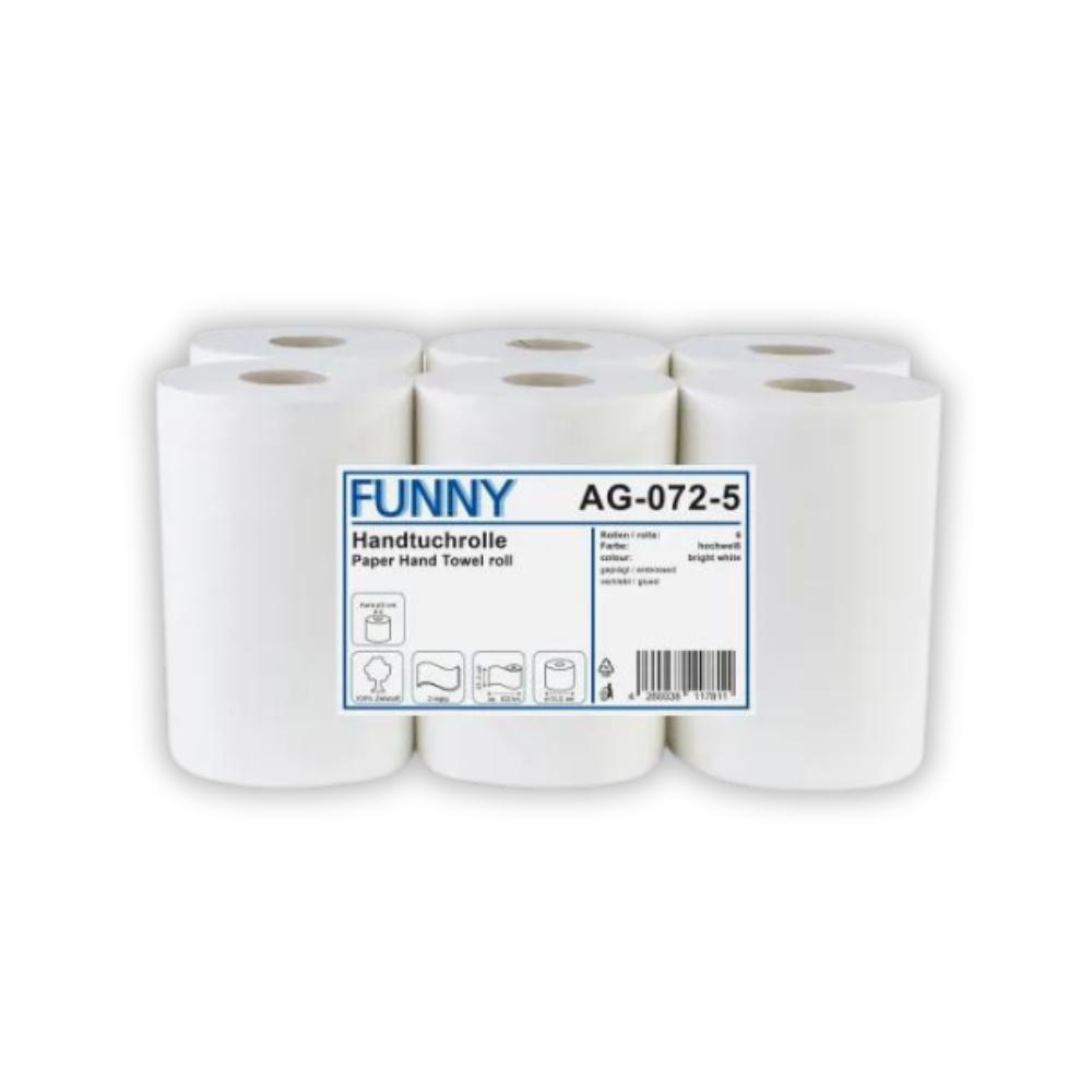FUNNY Handtuchrolle Autocut 21,3 cm, hochweiß 2-lagig, Ø 15 cm, 6 Rollen