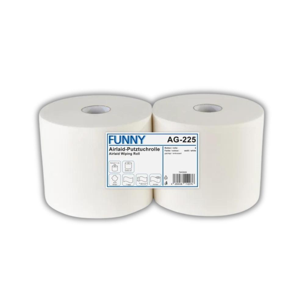 FUNNY Airlaid-Industrierolle 24 cm, weiß 400 Blatt, 2 Rollen