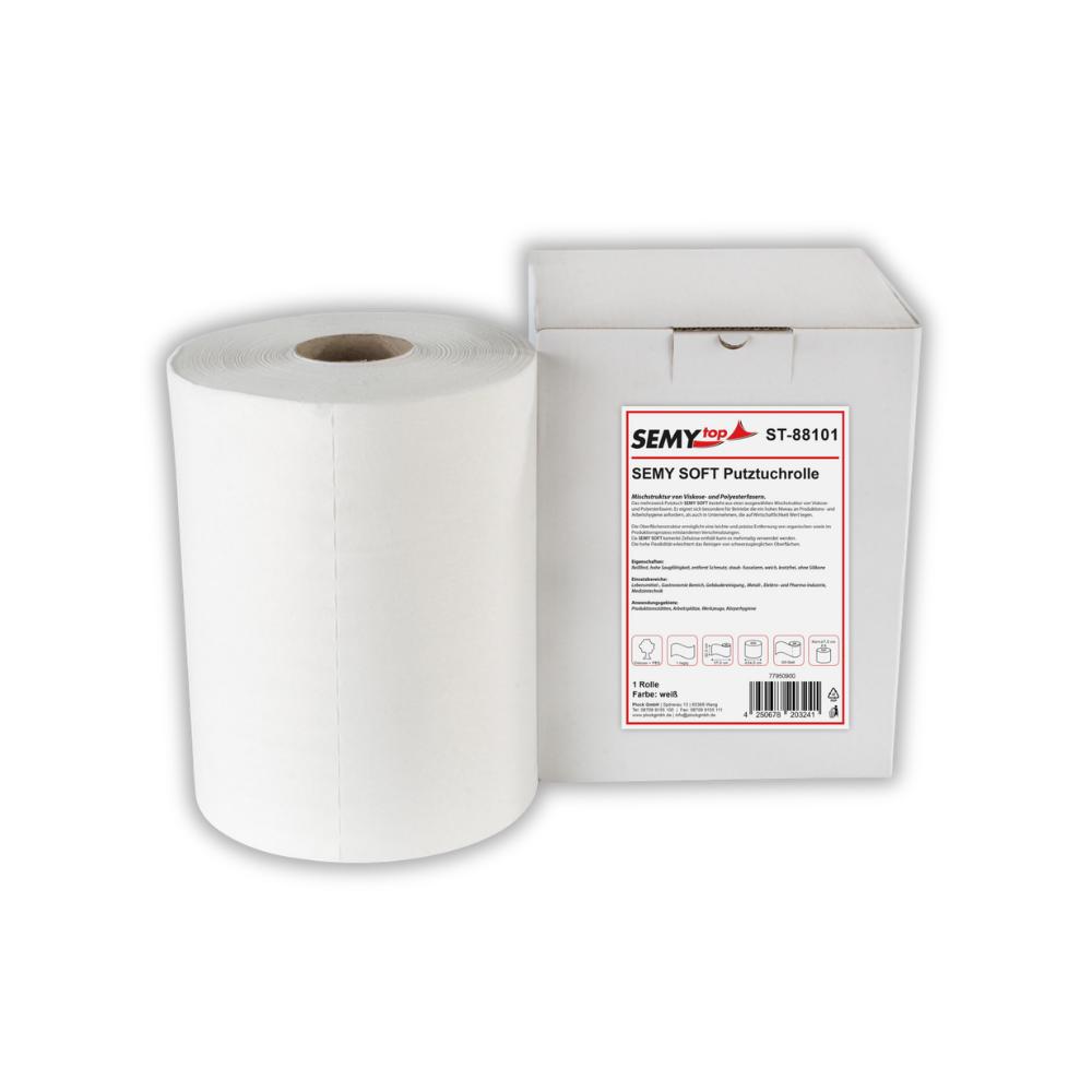 SEMYtop Semy Soft Putztuchrolle 29 cm, weiß 300 Blatt, 1 Rolle