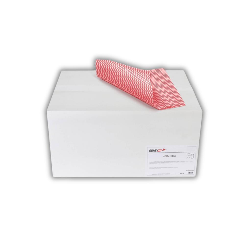 SEMYtop Semy Wash Putztuch rot, 38x60 cm 1/4-Falz, 6x50 Blatt
