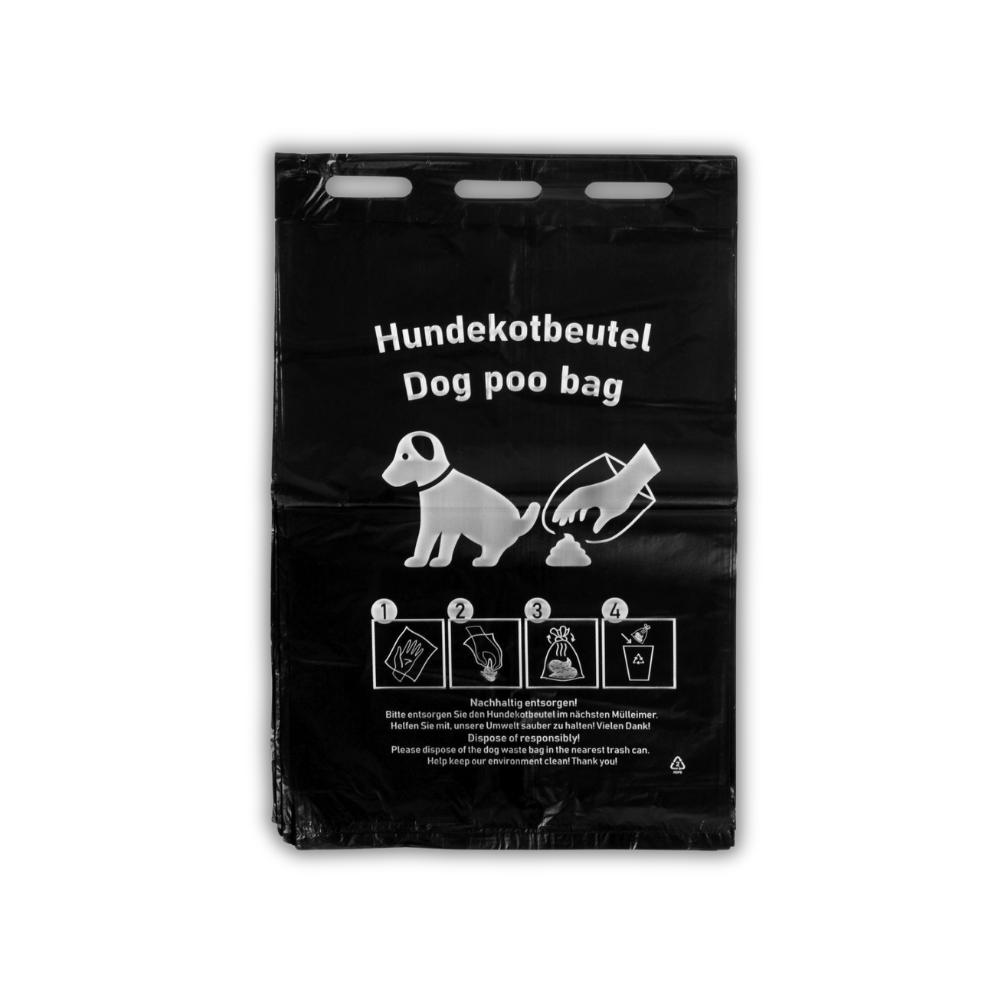 SEMYtop HDPE Hundekotbeutel, schwarz, mit weißem Druck 205x300+30mm 2.000 Stück
