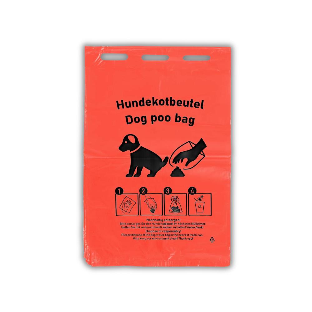 SEMYtop HDPE Hundekotbeutel, rot, mit schwarzem Druck 205x300+30mm 2.000 Stück