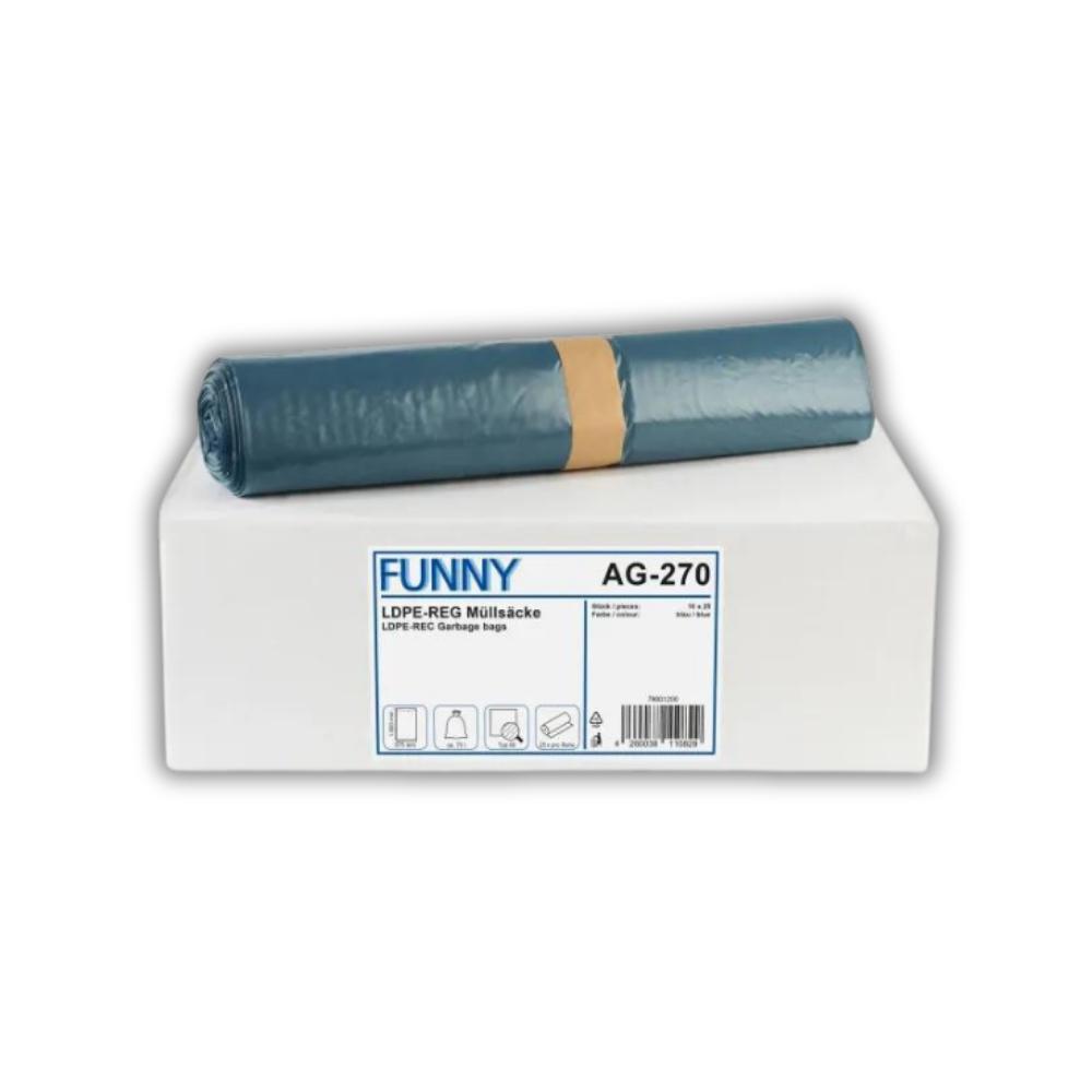 FUNNY LDPE-Regenerat Müllsäcke, blau, Typ 60, 70 l, 575 x 1.000 mm