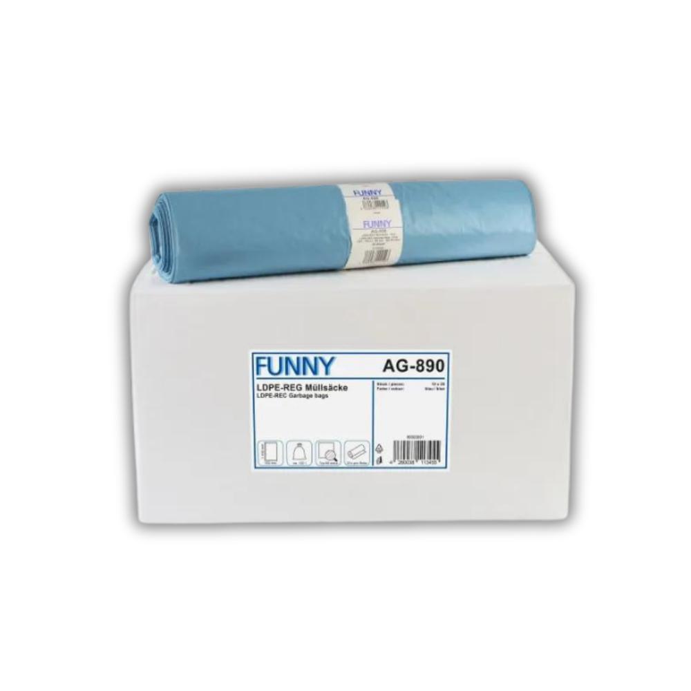 FUNNY LDPE-Regenerat Müllsäcke, blau, Typ 60 extra, 120 l, 700 x 1.100 mm