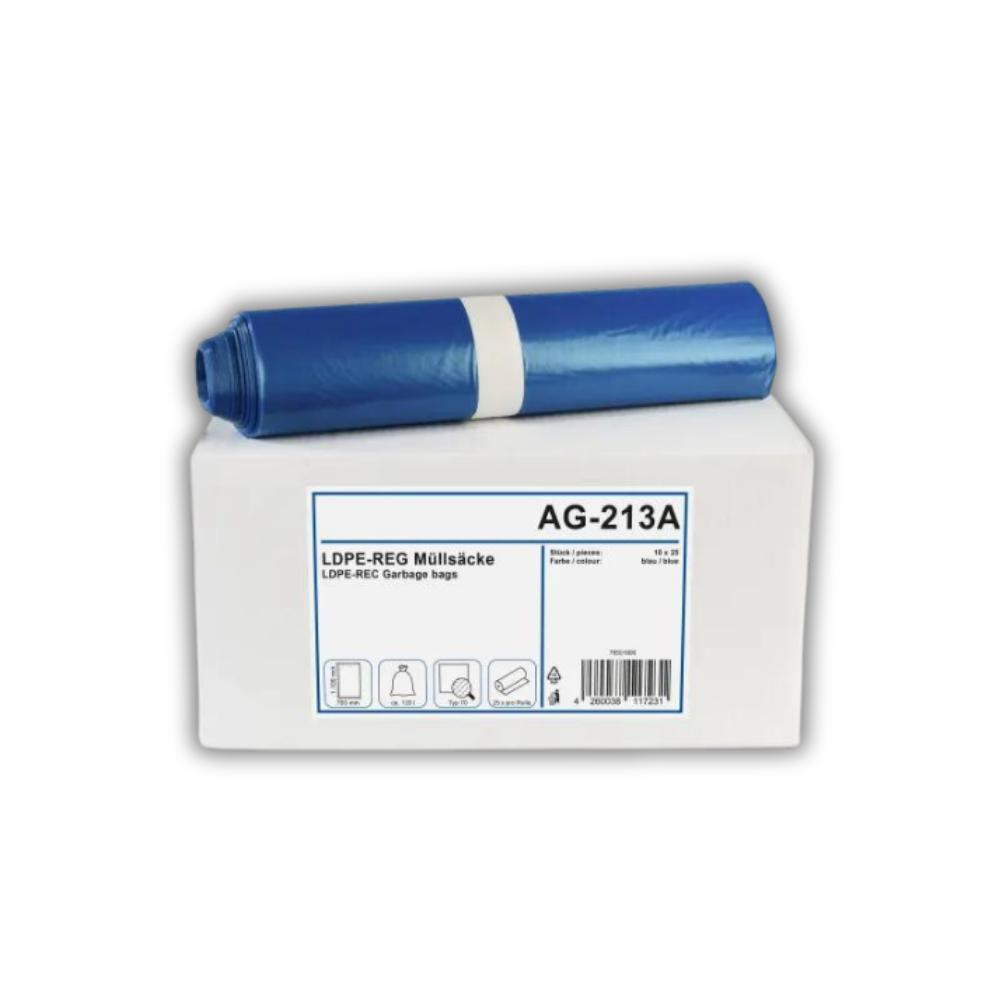 FUNNY LDPE-Regenerat Müllsacke, blau, Typ 70, 120 l, 700 x1.100 mm