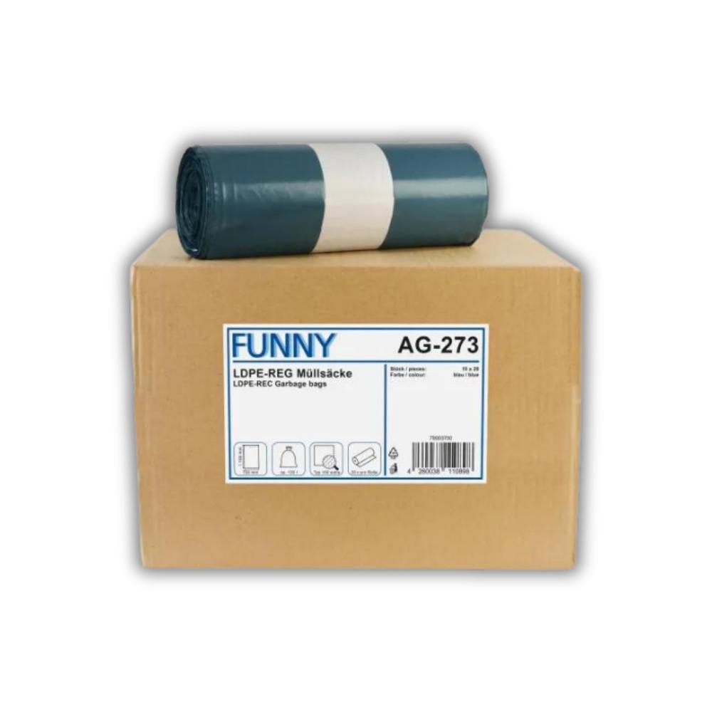 FUNNY LDPE-Regenerat Müllsacke, blau Typ100 extra, 120l, 700 x 1.100 mm