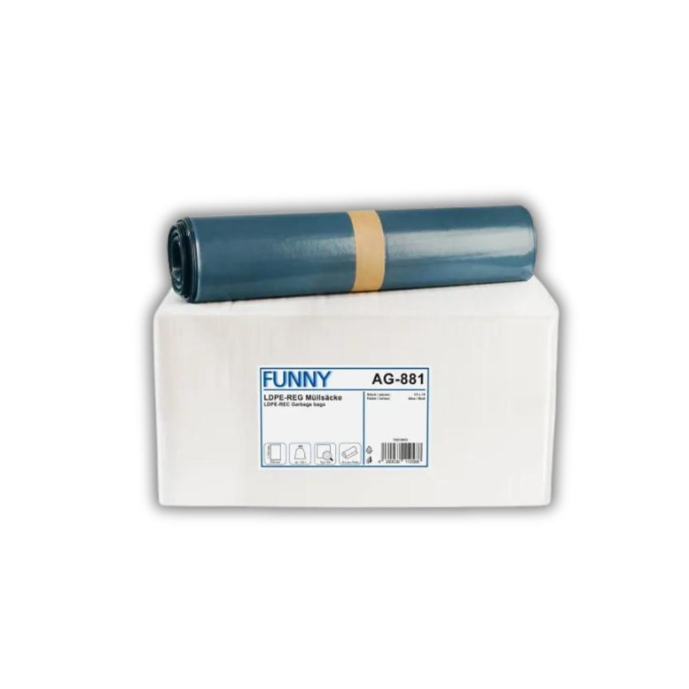 FUNNY LDPE-Regenerat Müllsacke, blau, Typ 150, 120 l, 700 x 1.100 mm