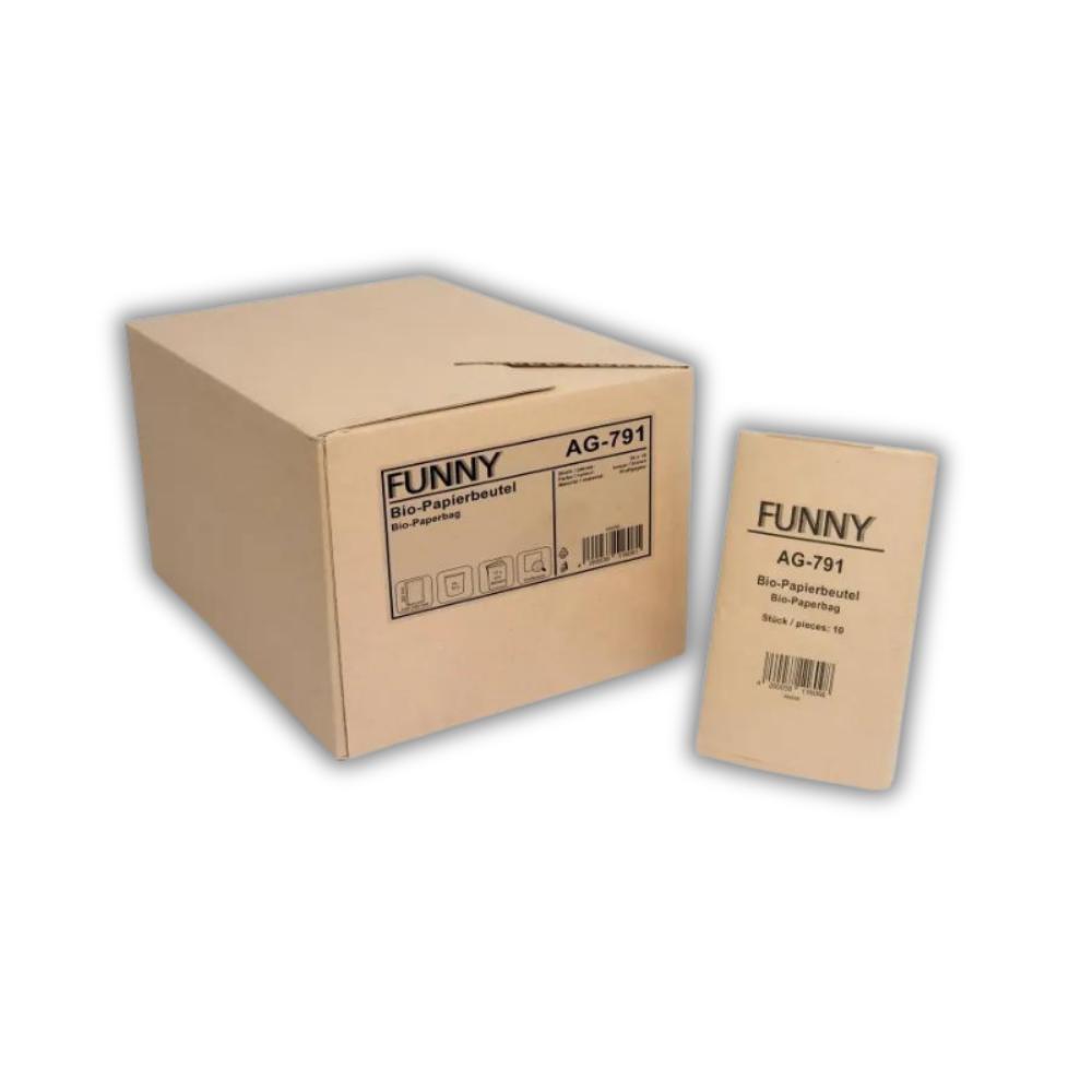 FUNNY Bio-Papierbeutel, 200+160x360mm, braun, 30 x 10 Stück
