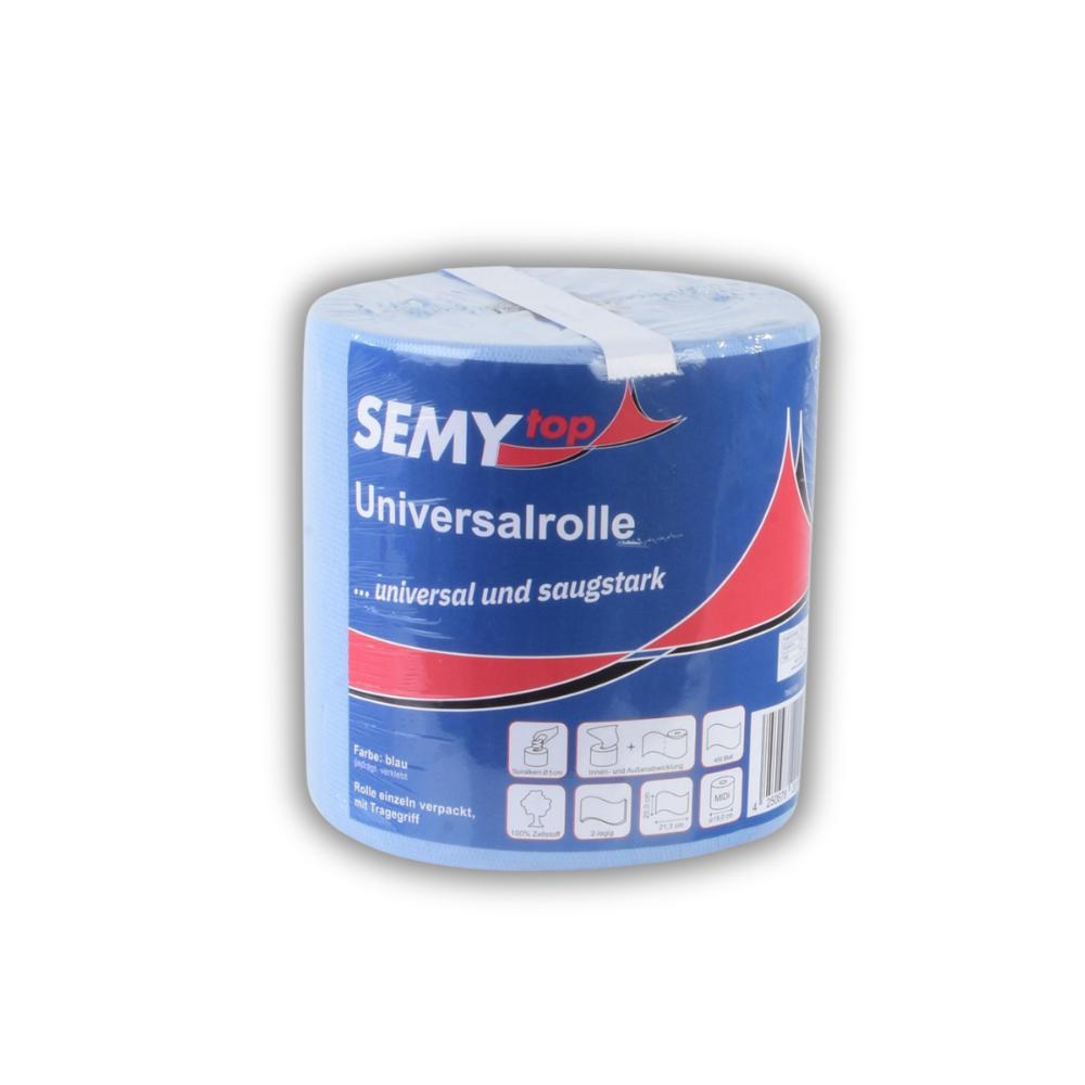SEMYtop Handtuchrolle MIDI 20 cm, 2-lagig, blau Zellstoff, Ø 19 cm, 6 Rollen