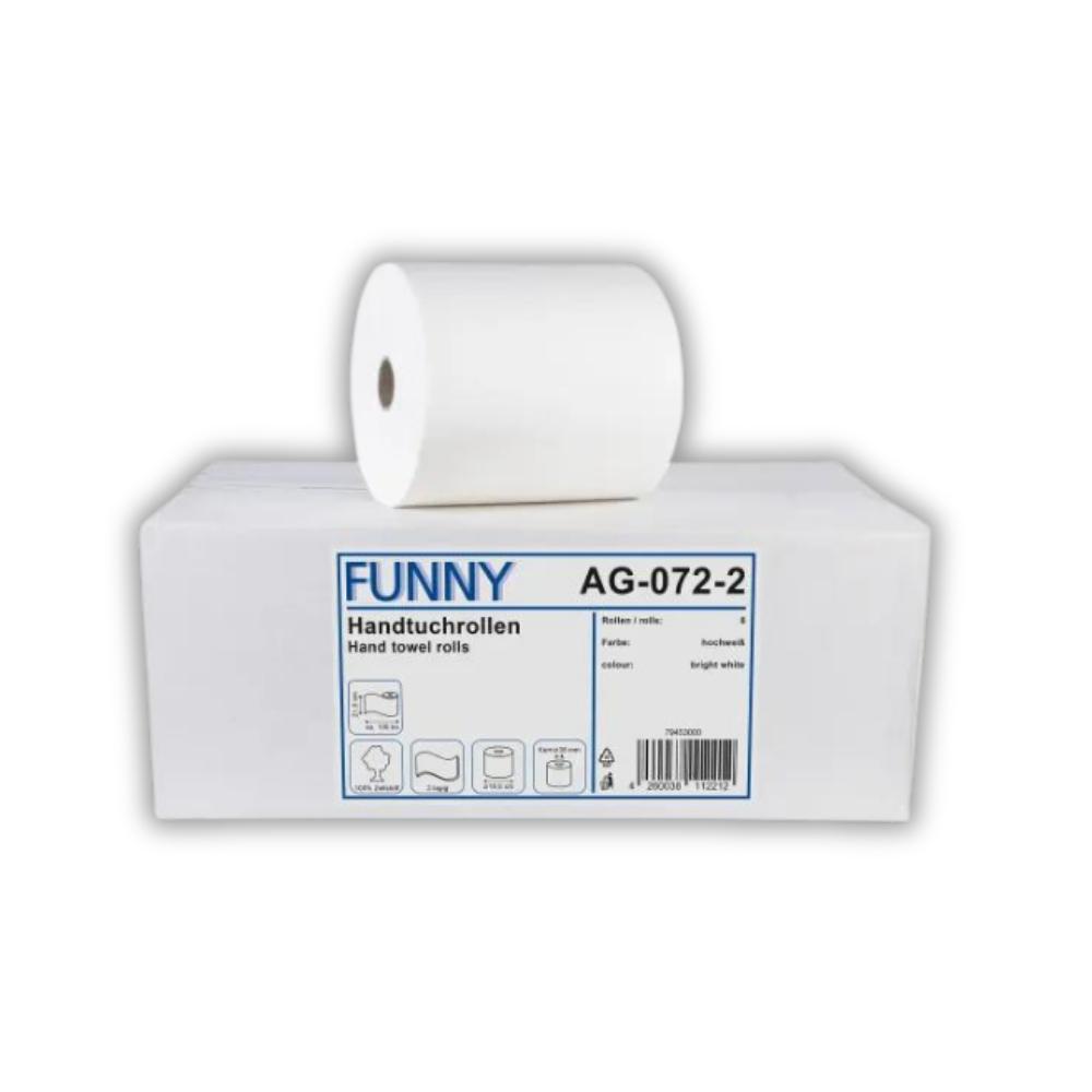 FUNNY Handtuchrolle Autocut 21 cm, hochweiß 2-lagig, Ø 19 cm, 6 Rollen