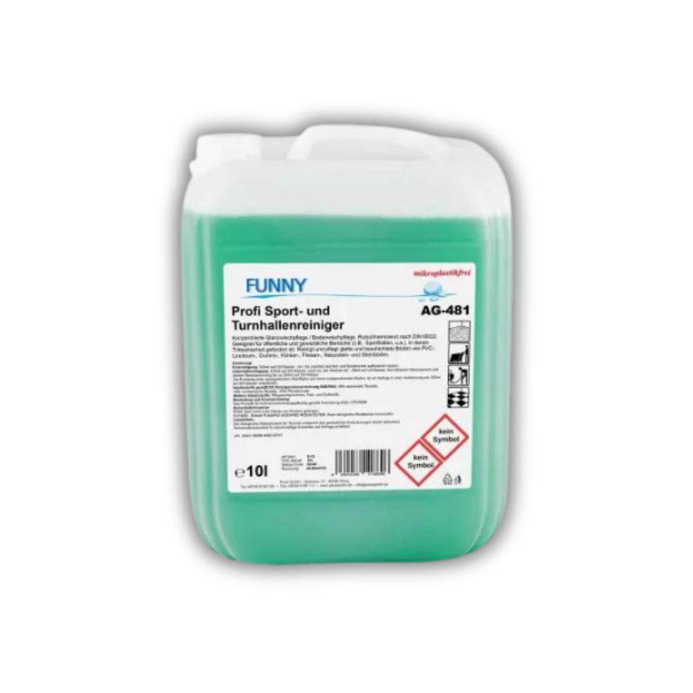 FUNNY Profi Sport- und Turnhallenreiniger, 10 l rutschhemmend nach DIN 18032, grün