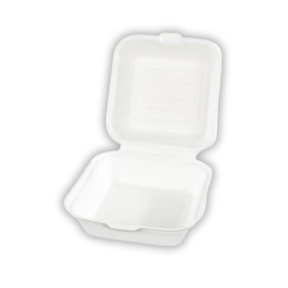 Sobsy Hamburgerbox, weiss, aus Zuckerrohr 10 x 50 Stück