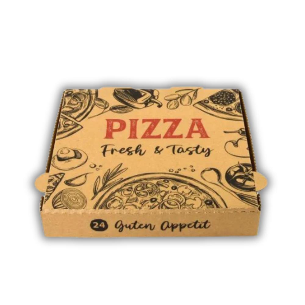 Sobsy Pizzakarton, 24 x 24 x 4 cm braun, 100 Stück