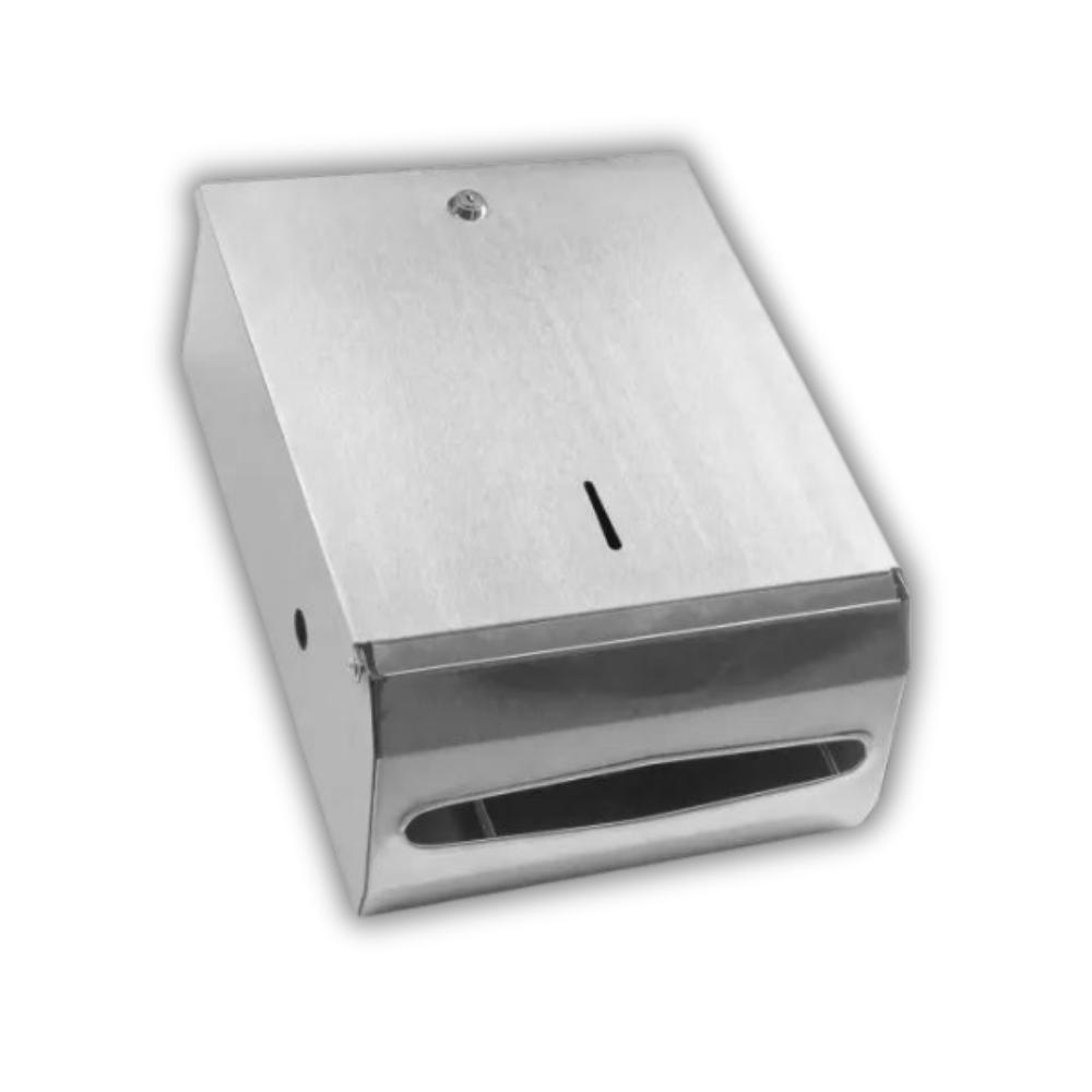 SEMYtop Falthandtuch-Spender, Edelstahl matt 25 x 33 x 12,5 cm für 500 Blatt