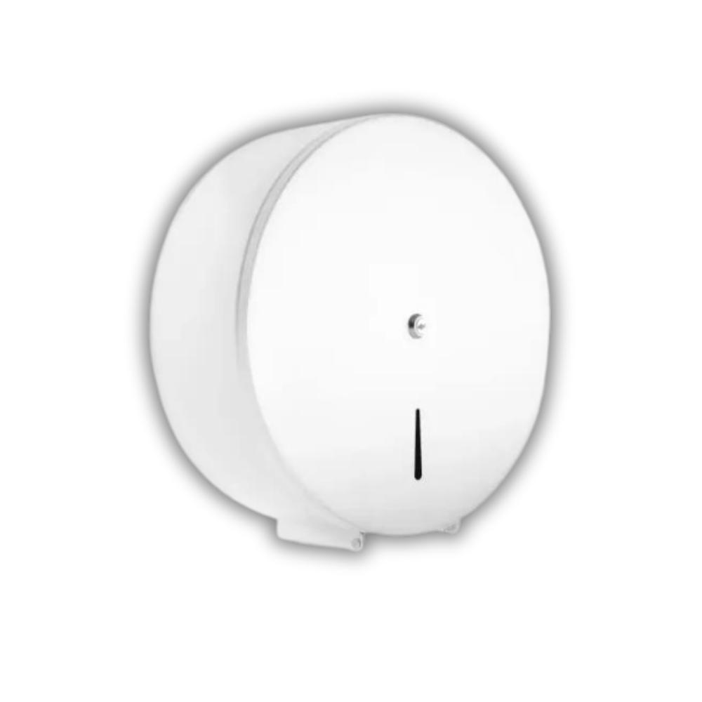 SEMYtop Toilettenpapier-Spender für Jumborollen, weiß Rollen-Ø bis 28 cm, Metall