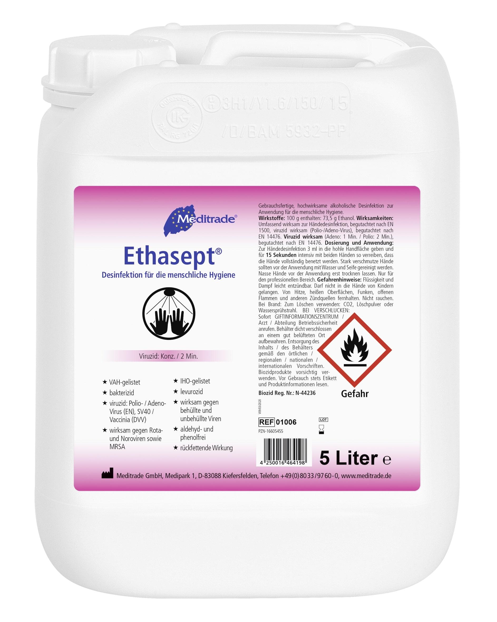 Ethasept Händedesinfektionsmittel, 5 Liter