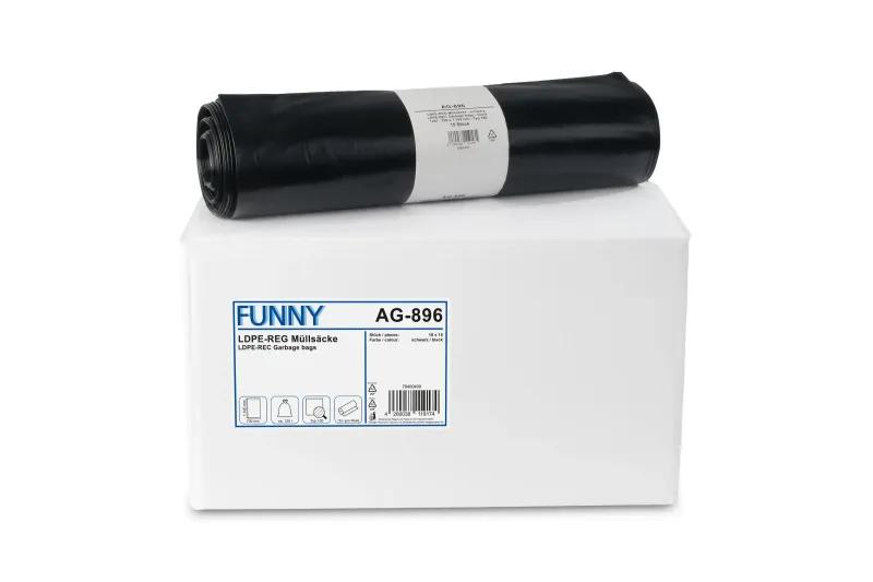 FUNNY LDPE-Regenerat Müllsäcke, schwarz, Typ 100, 120 l, 700 x 1.100 mm