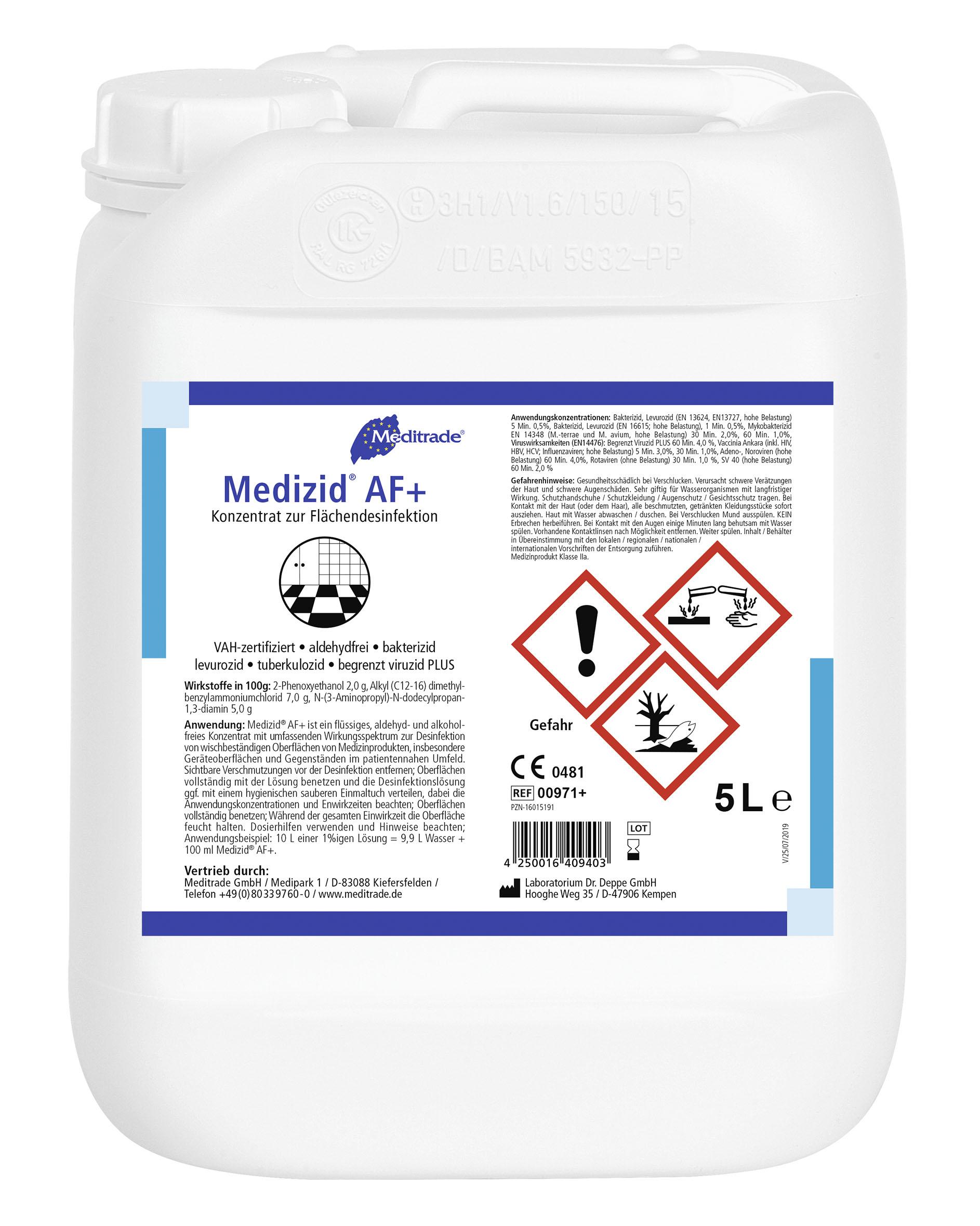 Medizid AF+ Aldehydfreie Flächendesinfektion Konzentrat, 5Liter