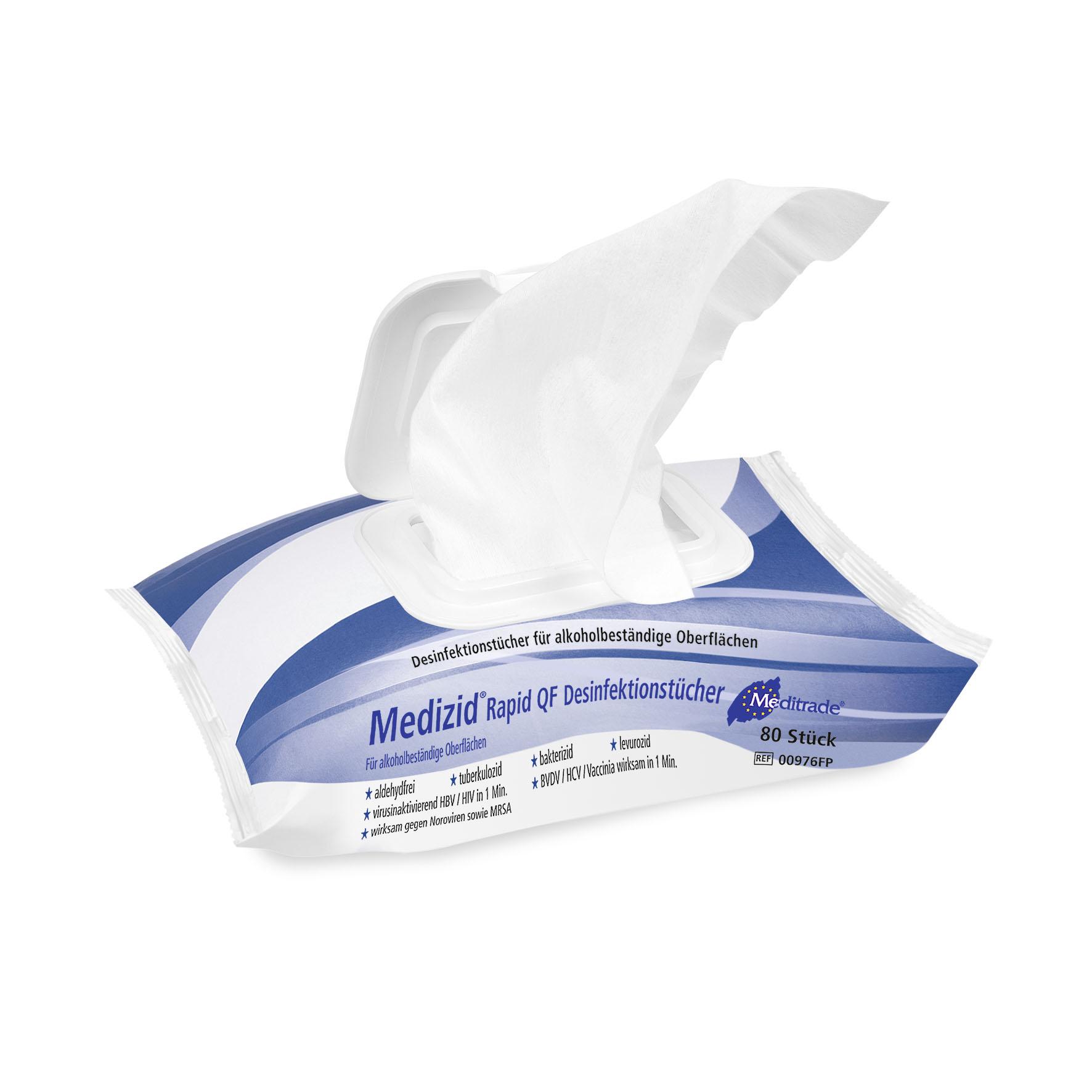 Medizid Rapid QF Flowpack 22 x 20 cm 80 Tücher