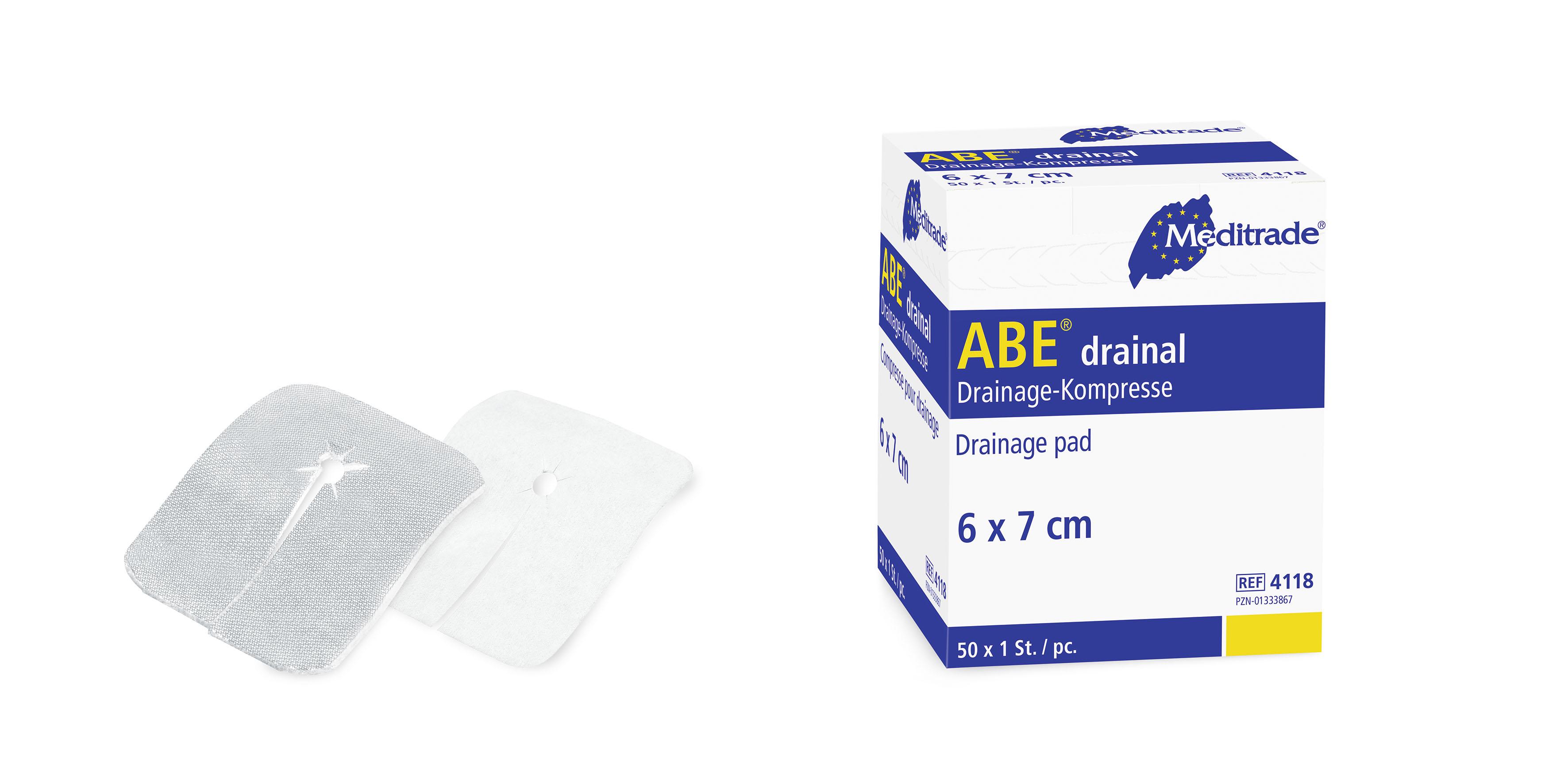 ABE® drainal steril 6 x 7 cm, steril, (50x1 Stück)