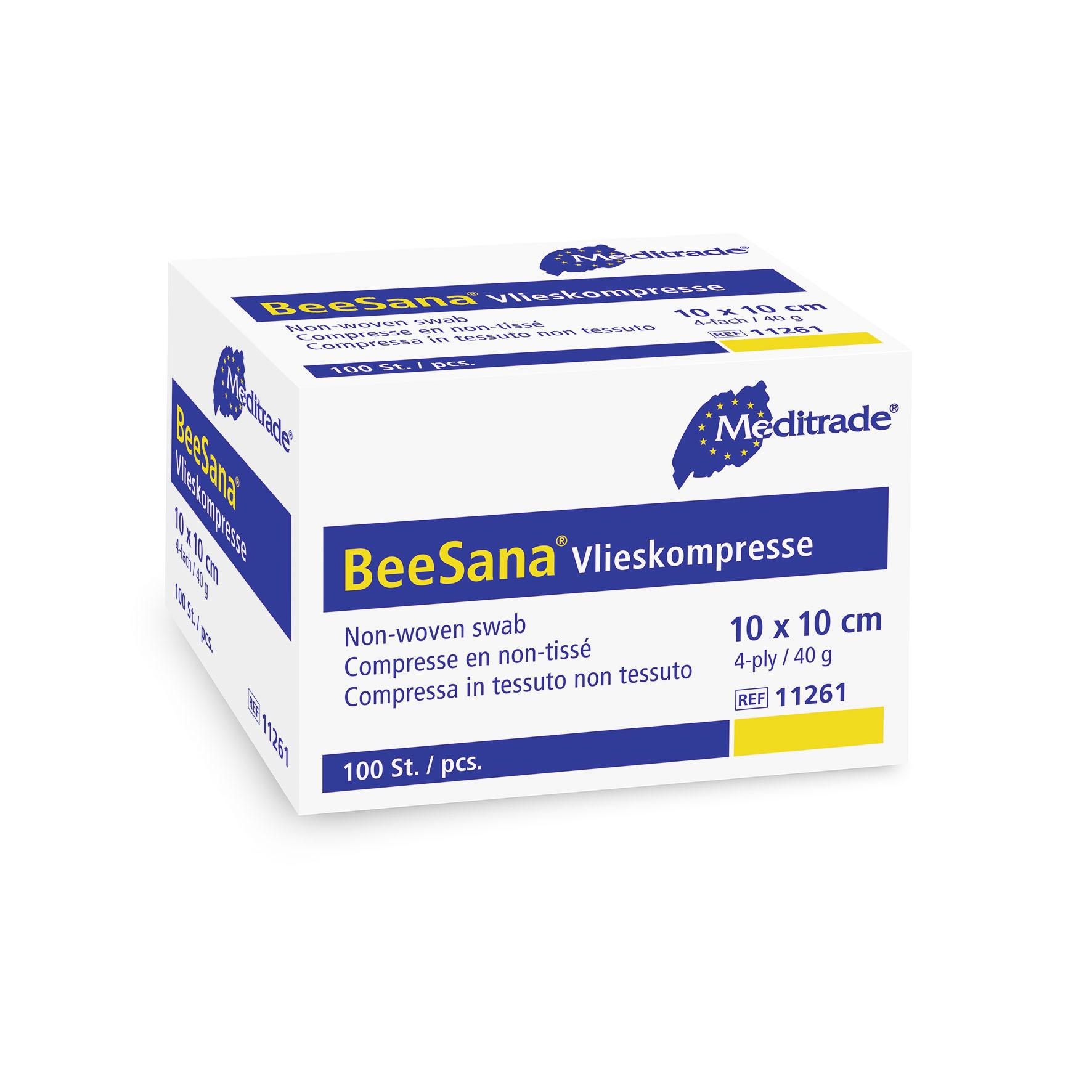 BeeSana® Vlieskompresse unsteril, 6-fach, 10 x 20 cm, 30g/m²