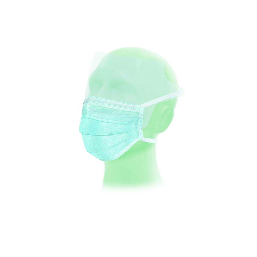 Suavel® Antifluid OP-Maske mit Schutzvisier, Typ IIR, blau, 50 Stk / Pkg., 12 Pkg / Krt.
