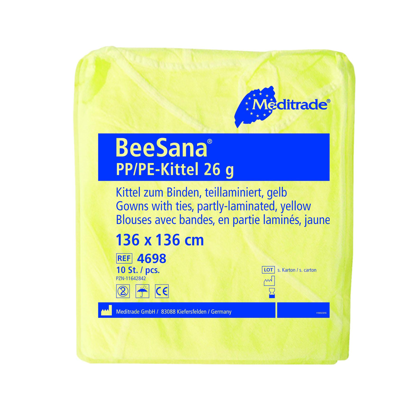 BeeSana® PP/PE-Kittel XL, 26 g 160 x 170 cm, gelb