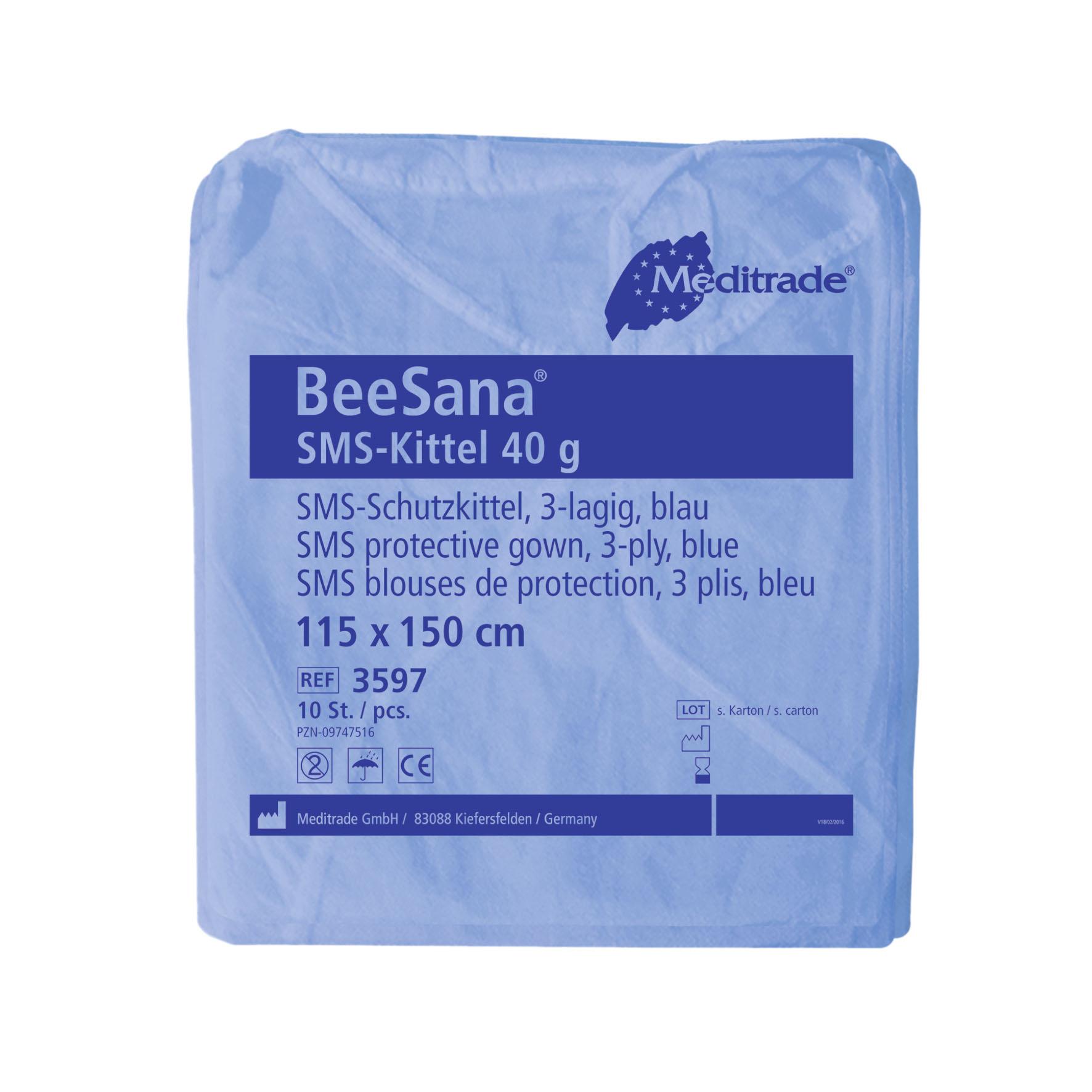 BeeSana SMS-Kittel 40 g 115 x 150 cm, blau