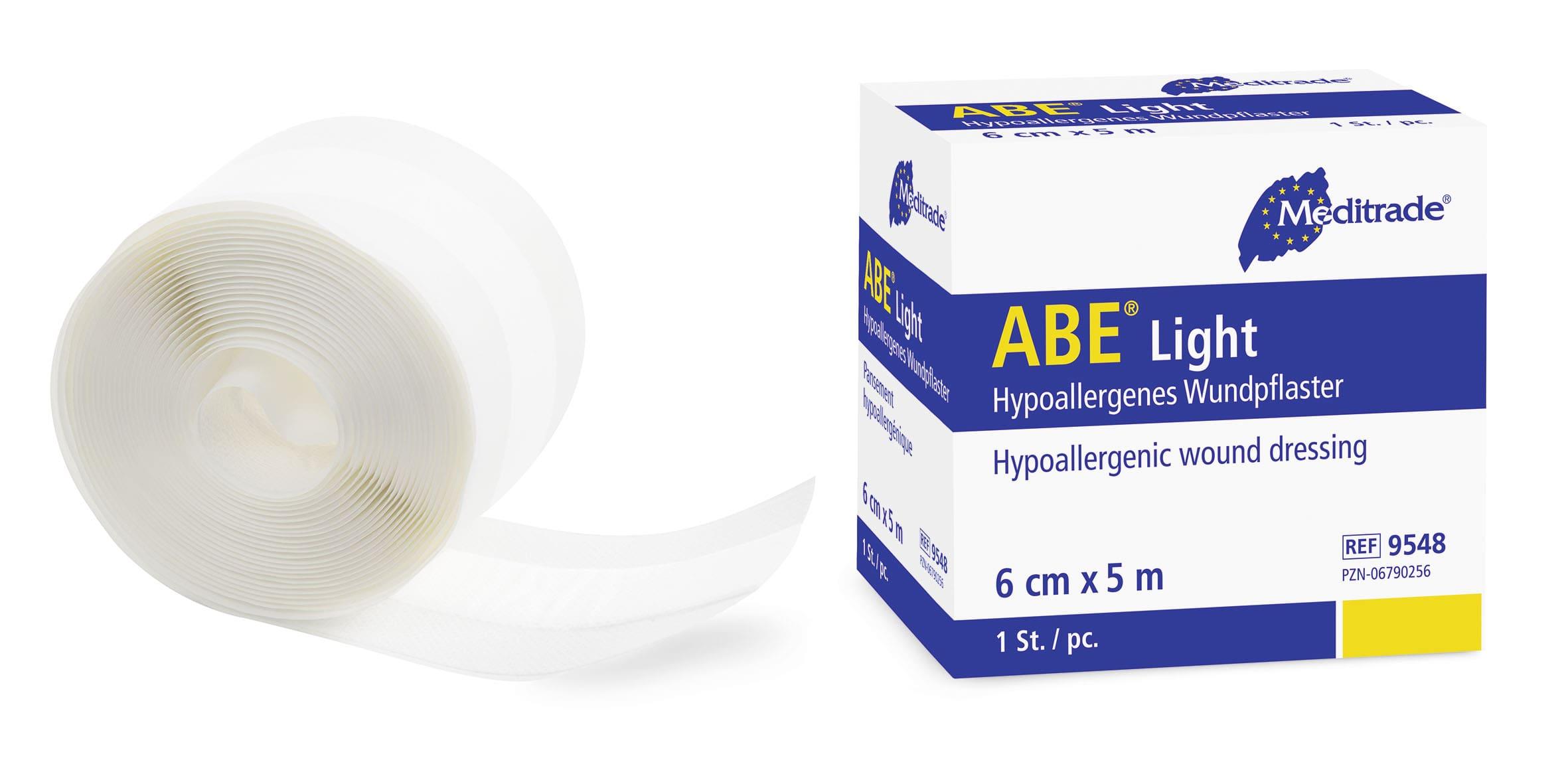 ABE® light Hypoallergener und elastischer Wundschnellverband, 8 cm x 5 m