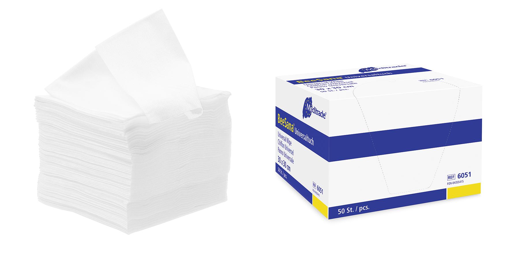 Universaltuch 30 x 30 cm, weiß, 50 Stk / Pkg, 10 Pkg / Krt,