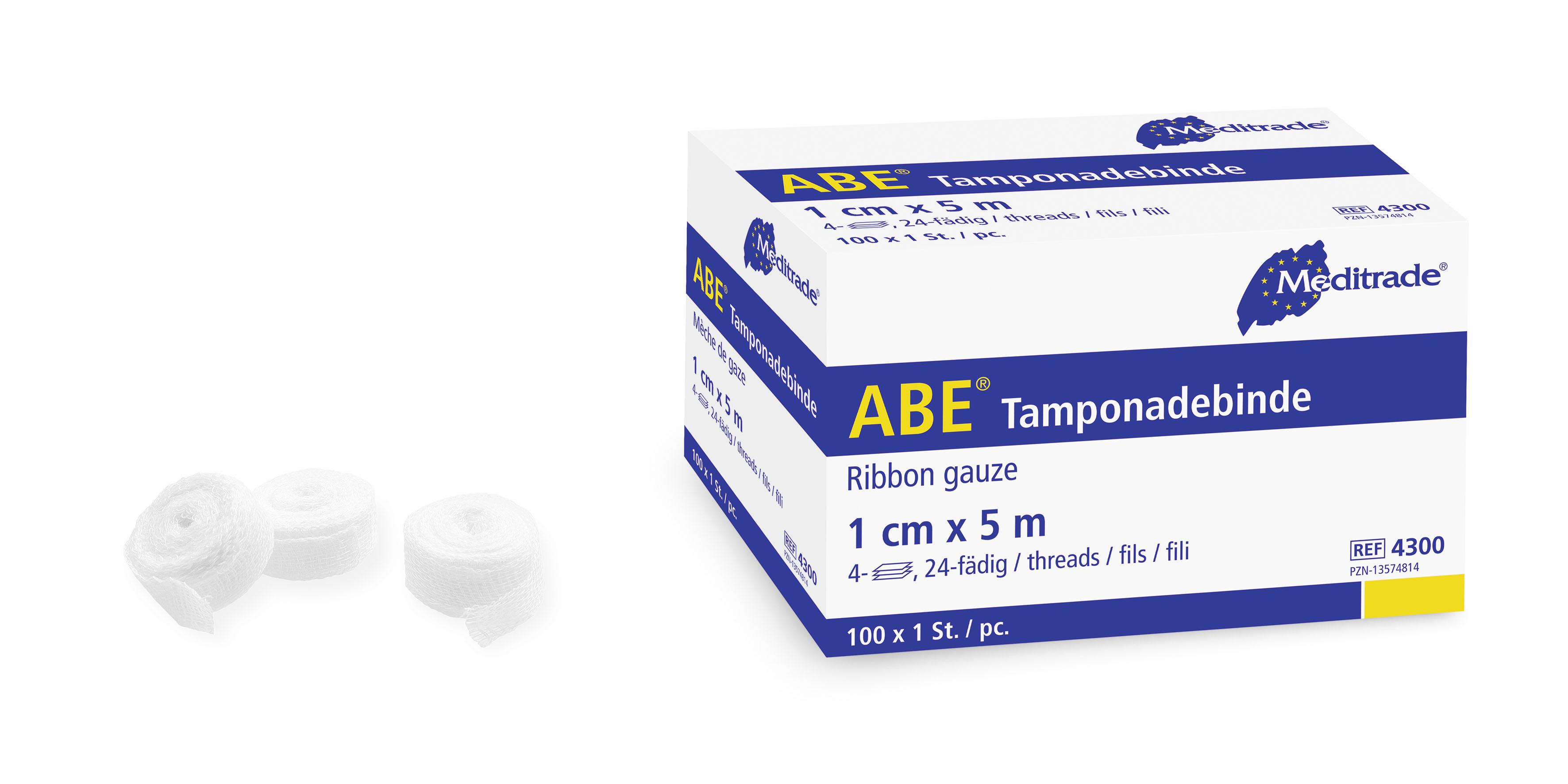 ABE® Tamponadebinde ohne RöKo, 1 cm x 5 m, Typ 24