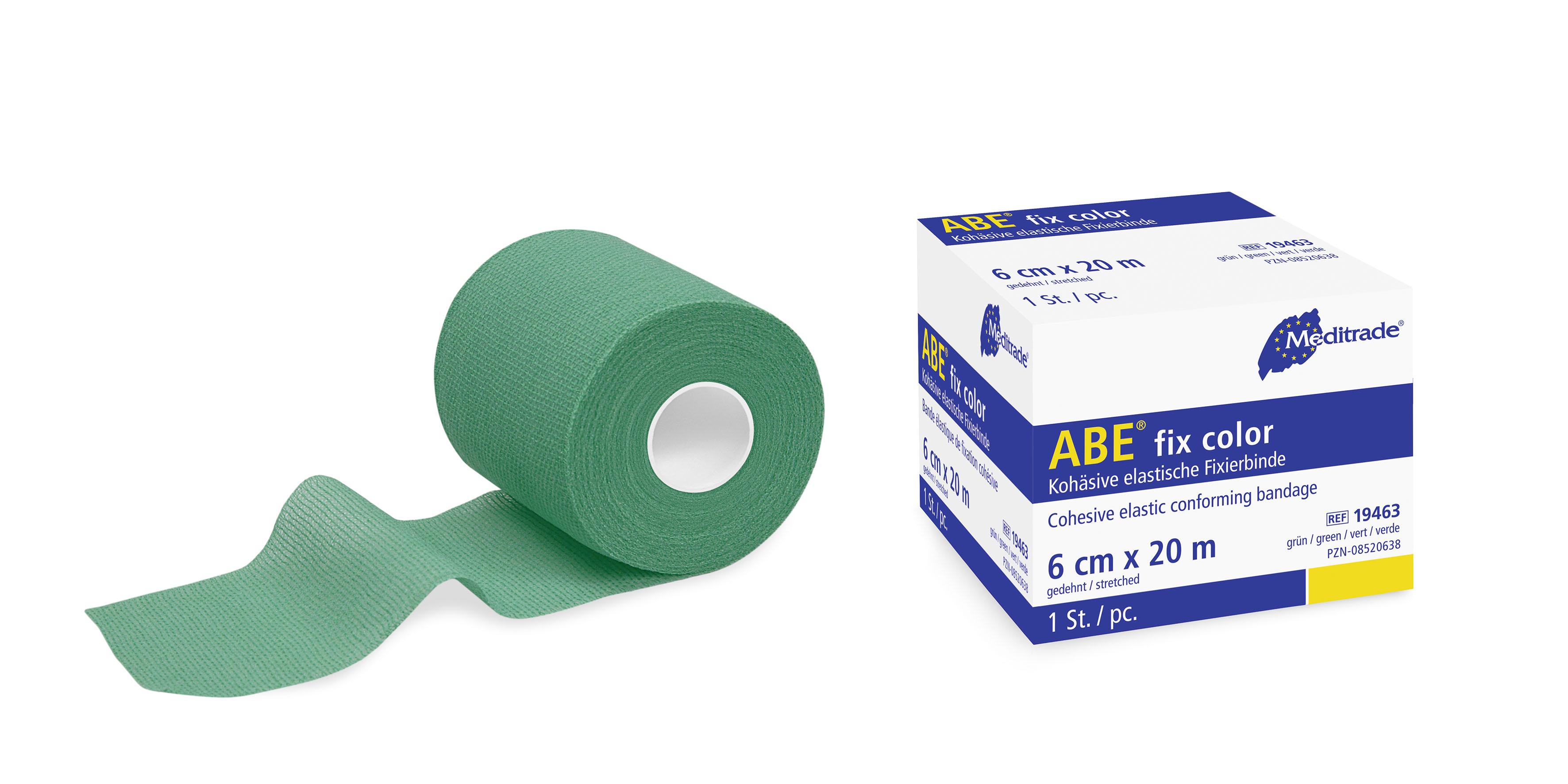 ABE® fix color hochelastische Fixierbinde, 6 cm x 20 m, blau
