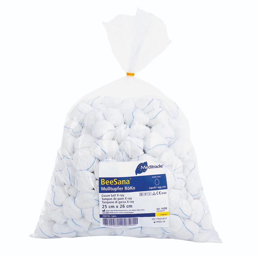 BeeSana® Mulltupfer mit RöKo, unsteril, 25 x 26 cm, eigroß, Hütchenform