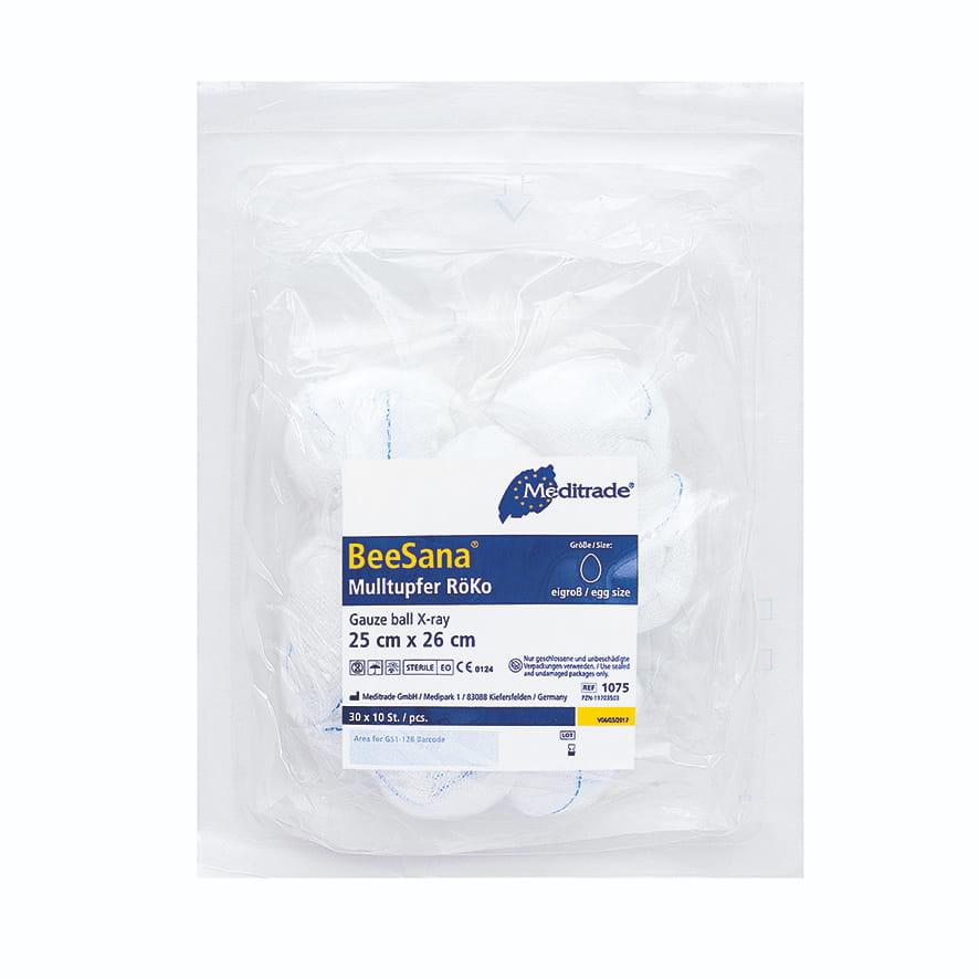 BeeSana® Mulltupfer RöKo, doppelt steril, 25 x 26 cm, eigroß, Hütchenform