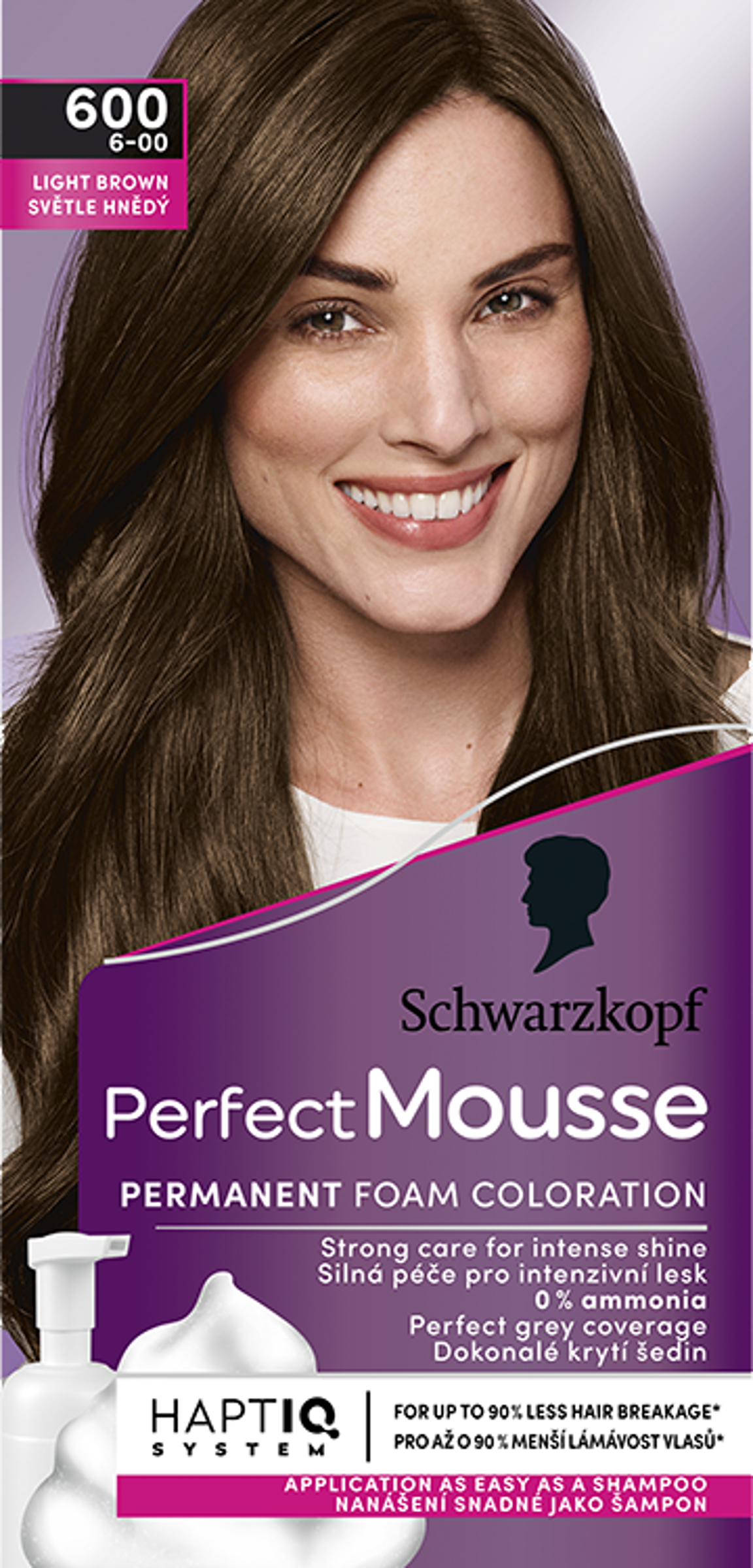 Schwarzkopf Perfect Mousse hab állagú hajfesték 600 világosbarna