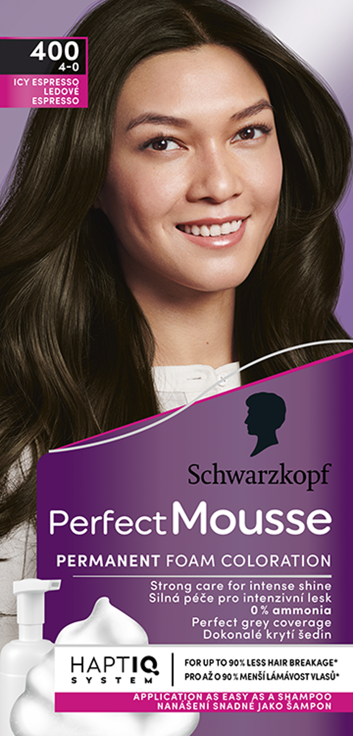 Schwarzkopf Perfect Mousse hab állagú hajfesték 400 jeges espresso