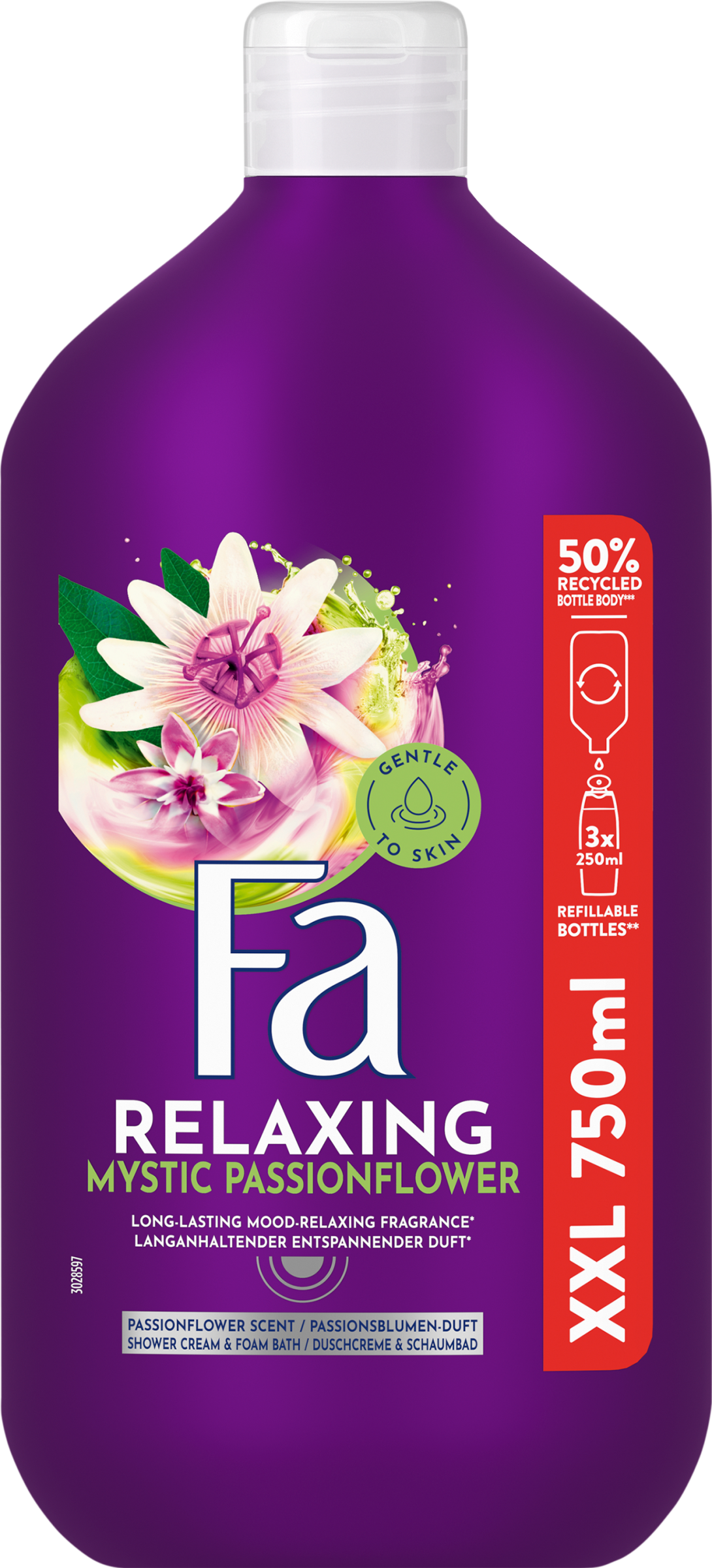 Fa tus- és habfürdő Mystic Passion Flower 750 ml