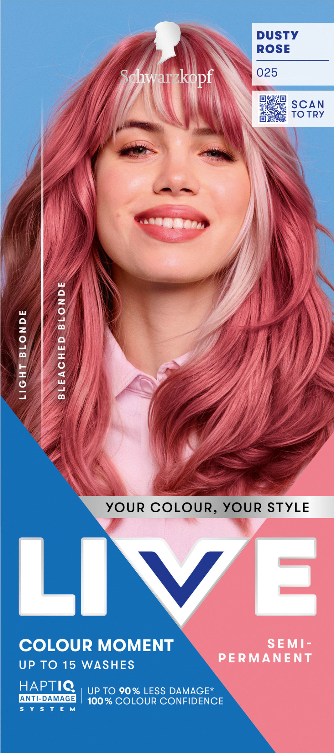 Schwarzkopf Live Color hajszínező 025 Füstös rózsa