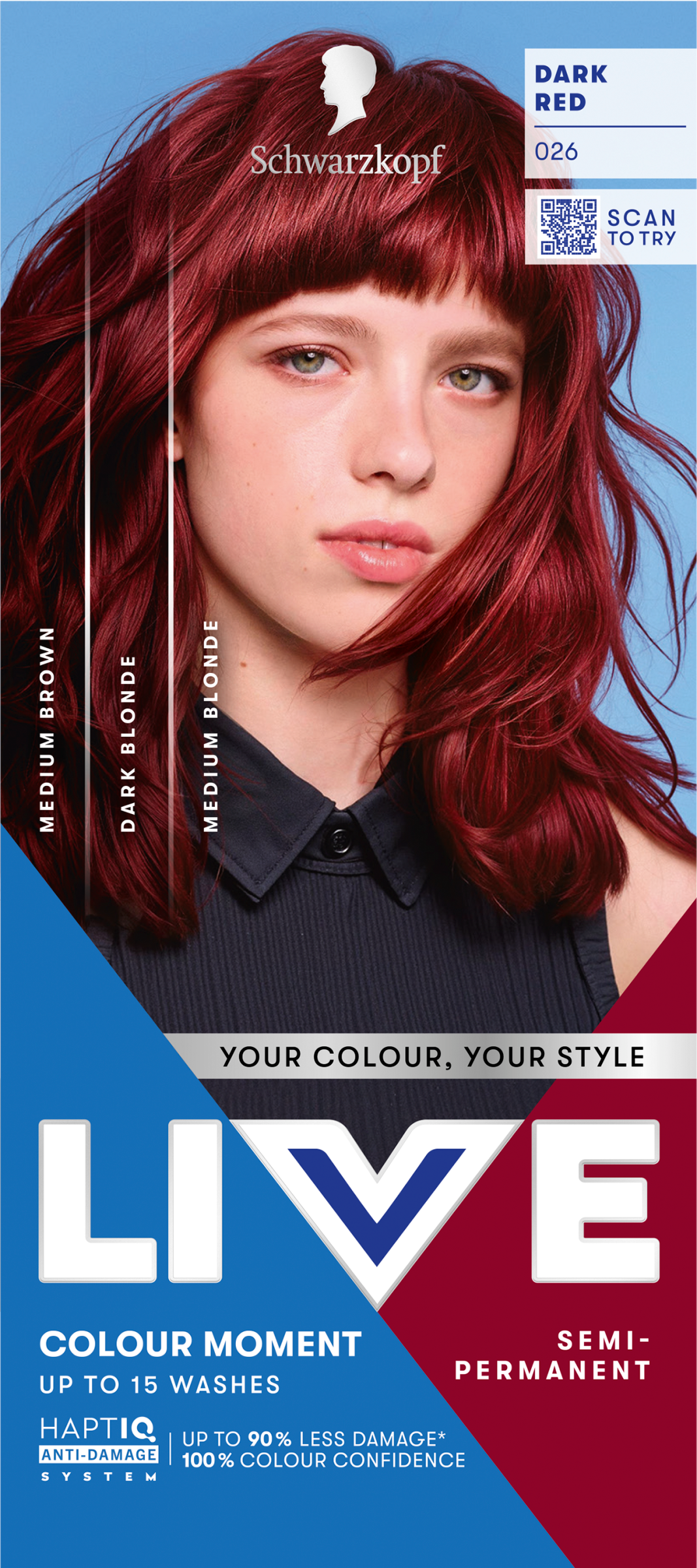 Schwarzkopf Live Color hajszínező 026 Sötét vörös