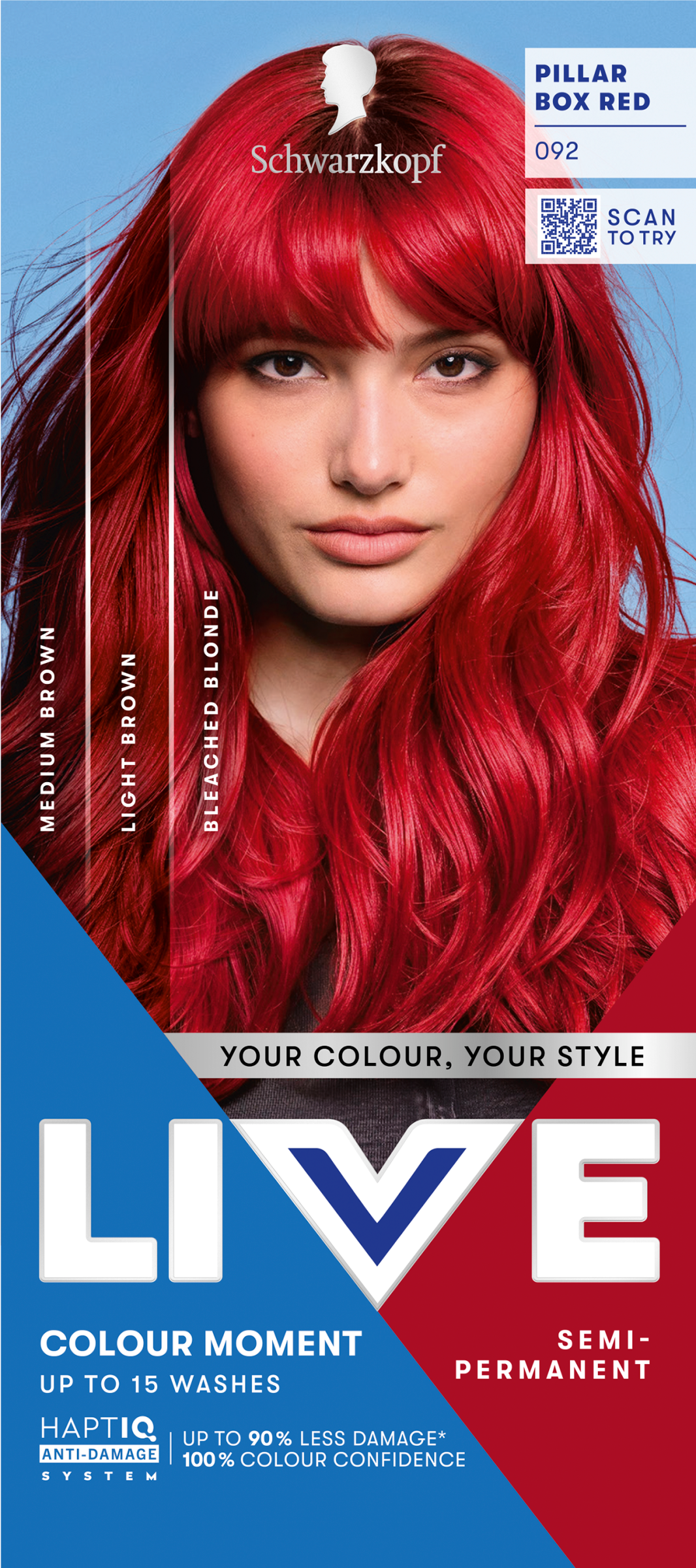 Schwarzkopf Live Color  hajszínező 092 Lángoló vörös
