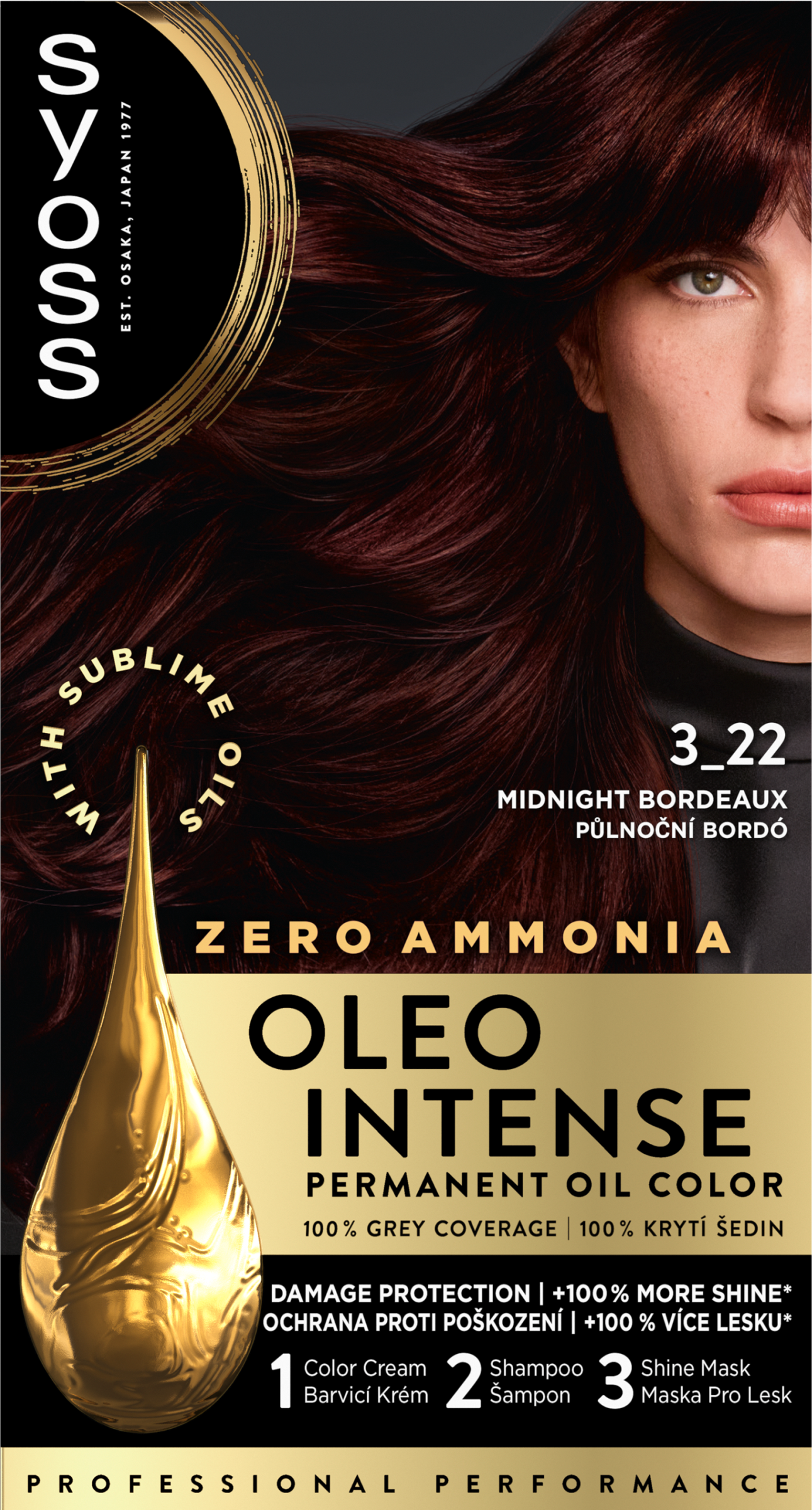 Syoss Color Oleo intenzív olaj hajfesték 3-22 Éjjeli bordó