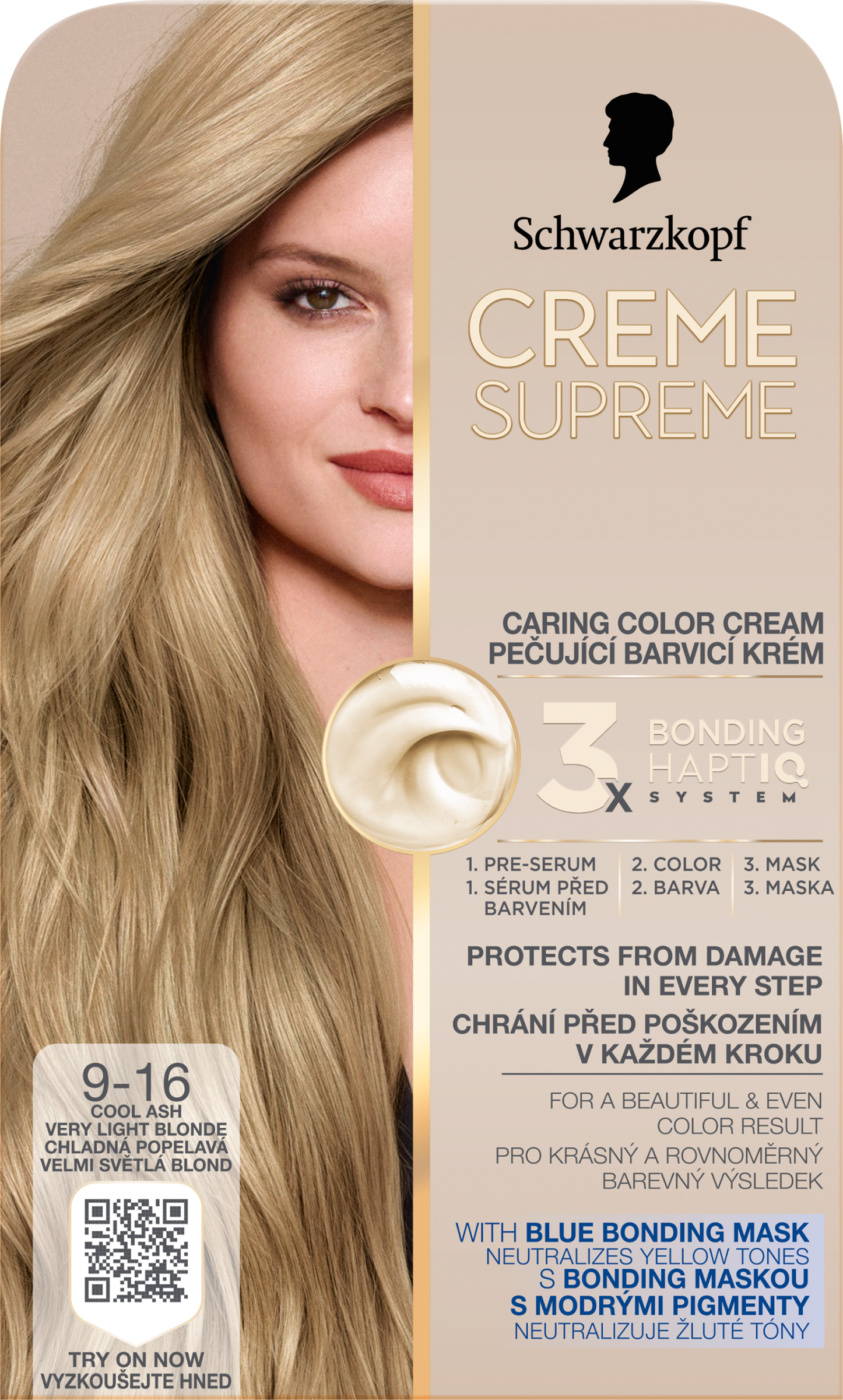 SK Creme Supreme tartós hajfesték 9-16 Hűvös hamvas nagyon világosszőke