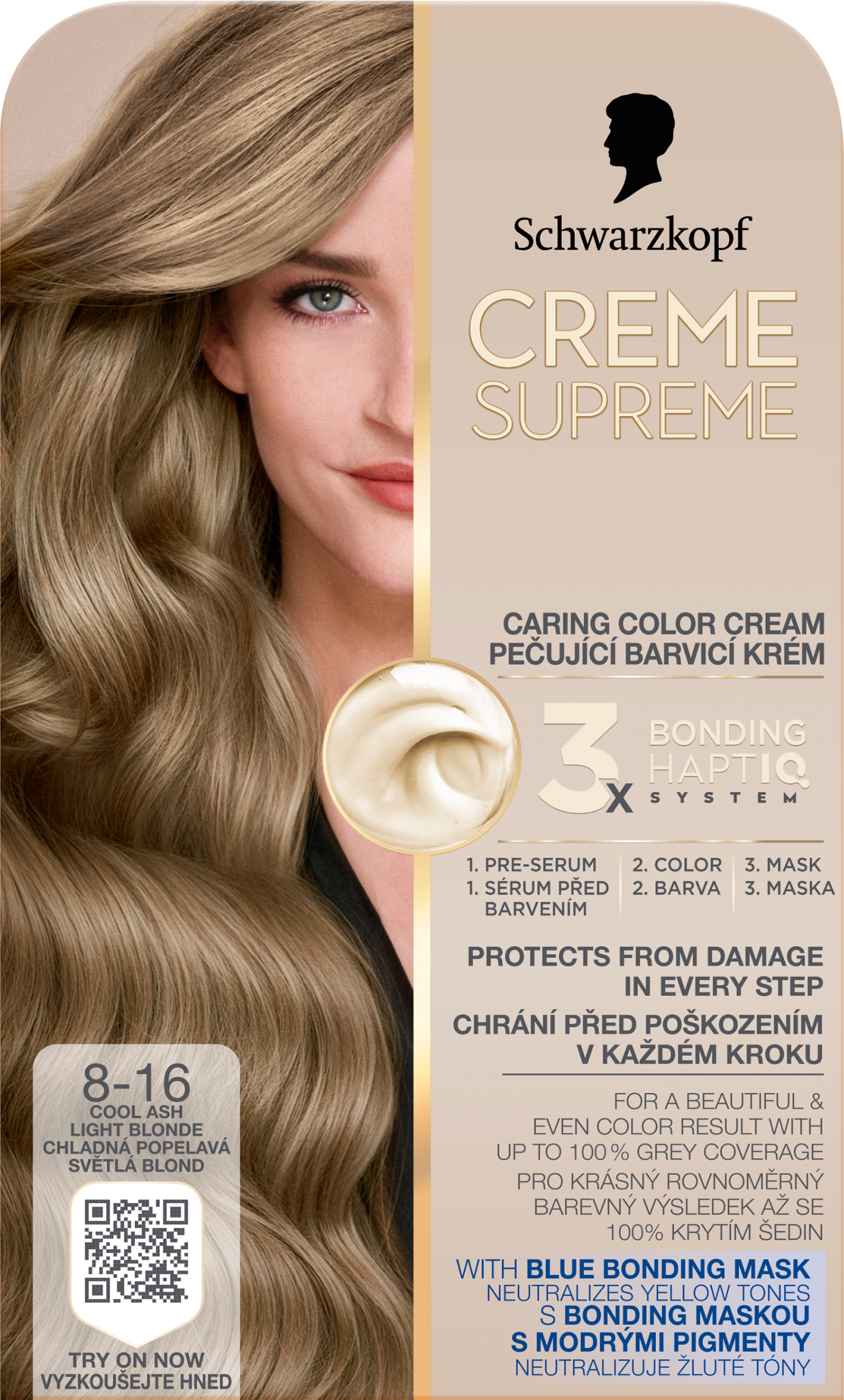 SK Creme Supreme tartós hajfesték 8-16 Hűvös hamvas világosszőke
