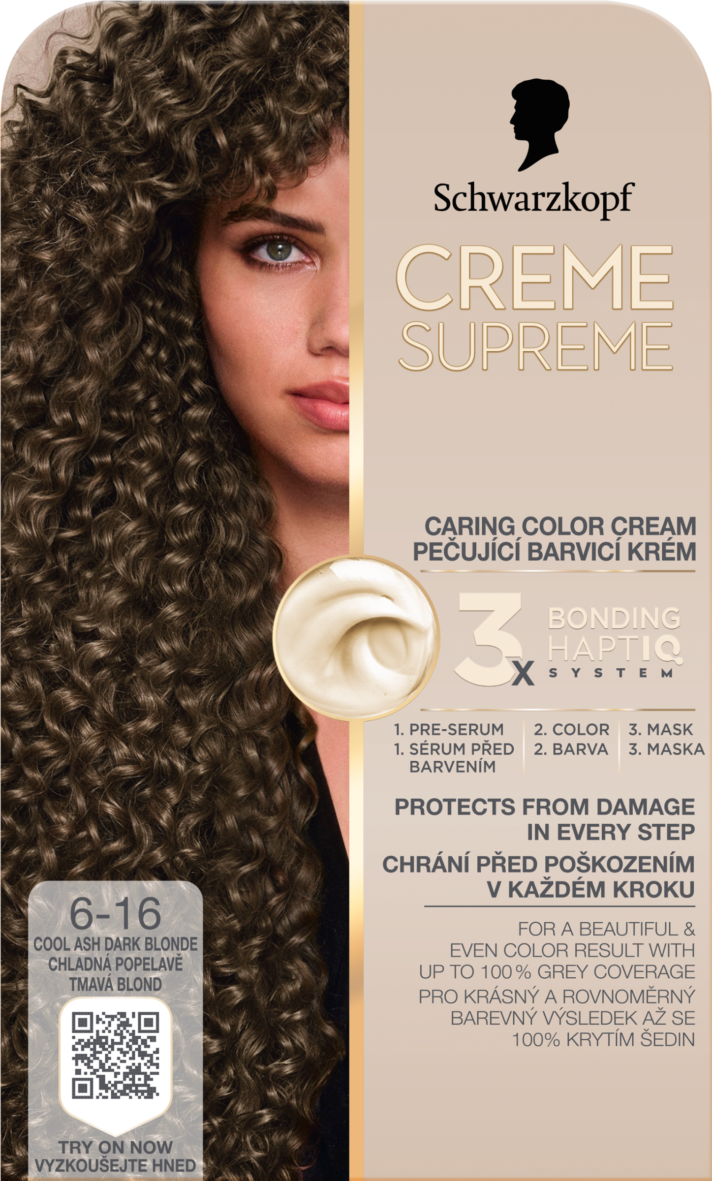 SK Creme Supreme tartós hajfesték 6-16 Hűvös hamvas sötétszőke