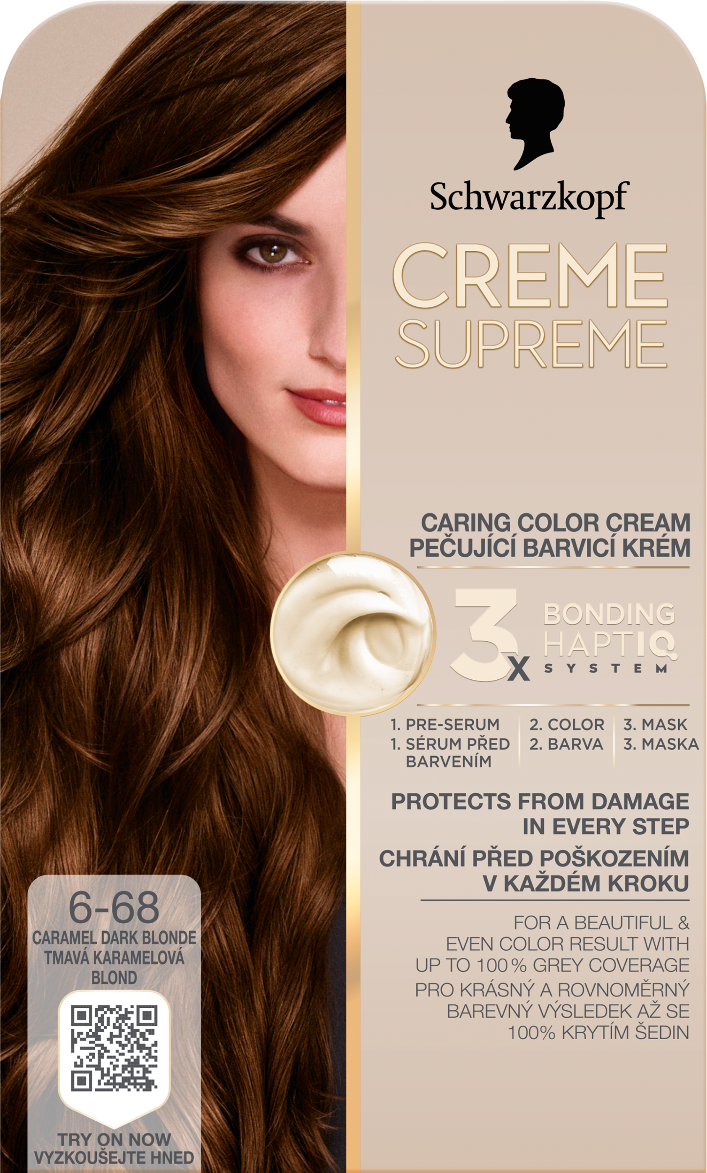 SK Creme Supreme tartós hajfesték 6-68 Sötétszőke karamell