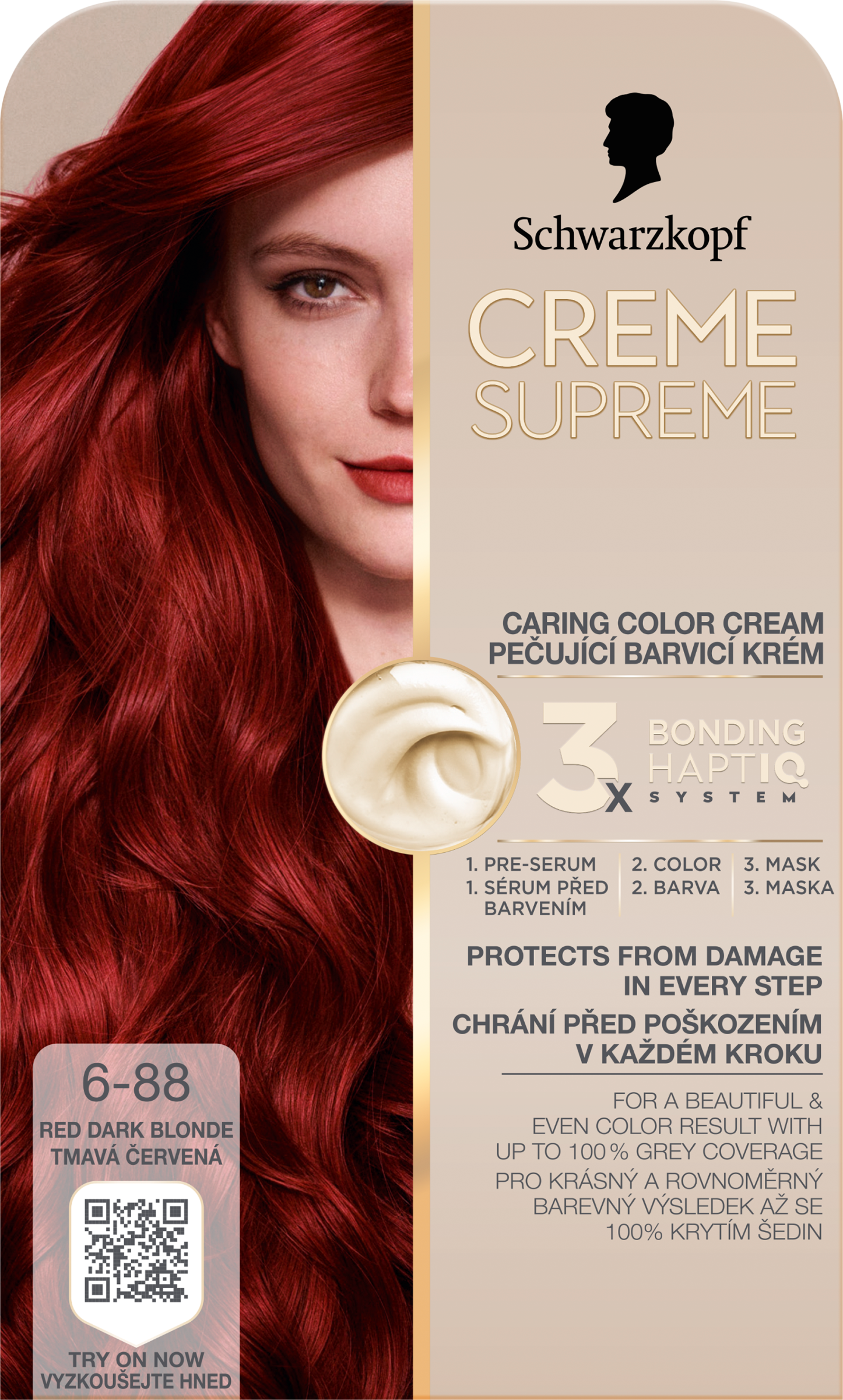SK Creme Supreme tartós hajfesték 6-88 Vöröses sötétszőke