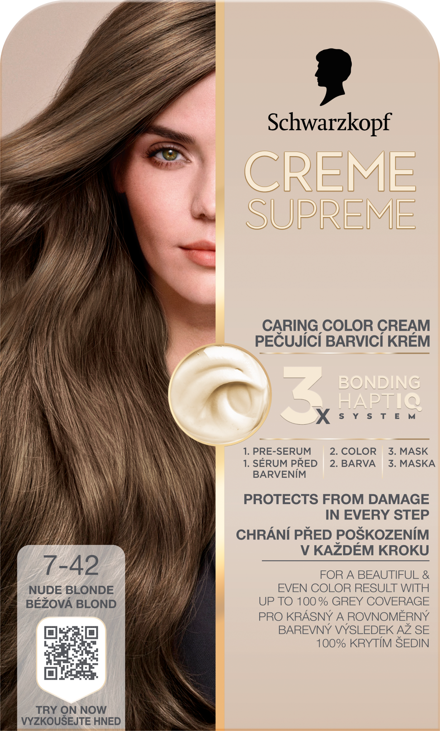 SK Creme Supreme tartós hajfesték 7-42 Nude szőke