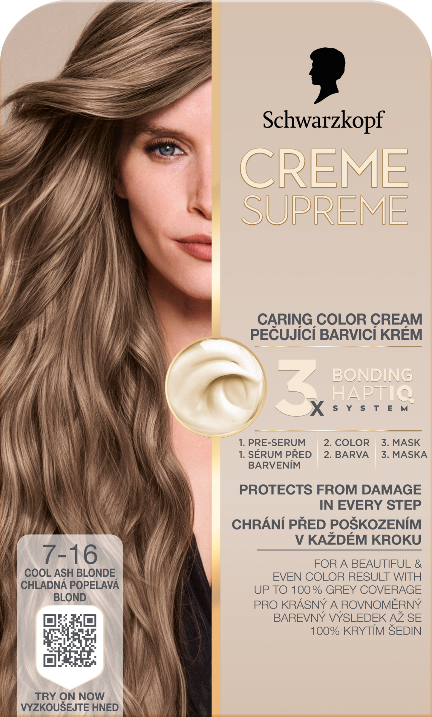 SK Creme Supreme tartós hajfesték 7-16 Hűvös hamvas szőke