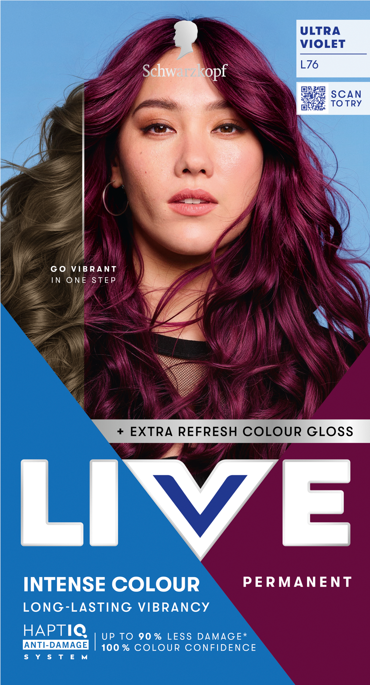 Schwarzkopf Live Lift+ L76 Ultra ibolya - tartós hajfesték