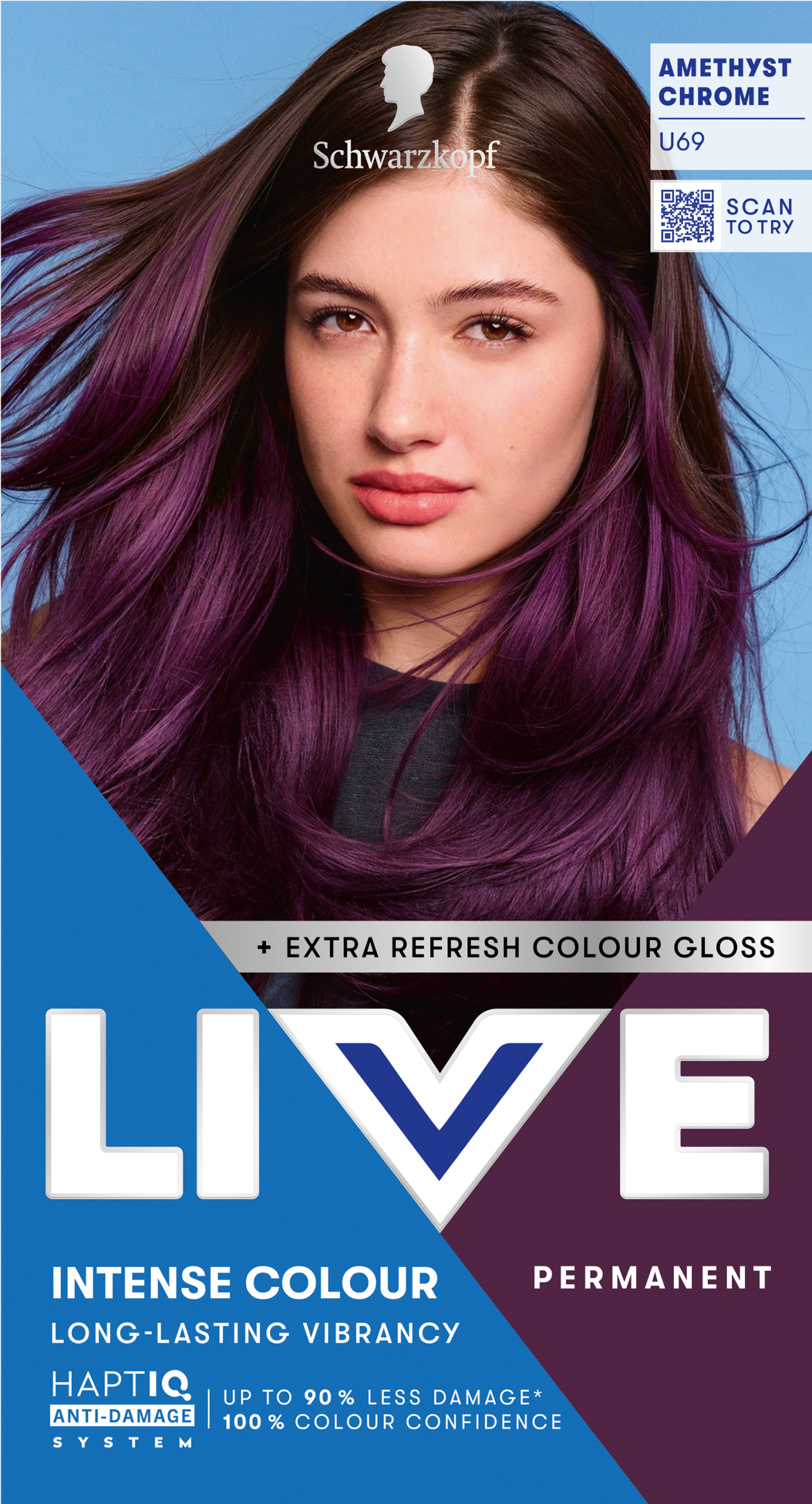 Schwarzkopf Live U69 Urban Metallics Ametiszt króm - tartós hajfesték